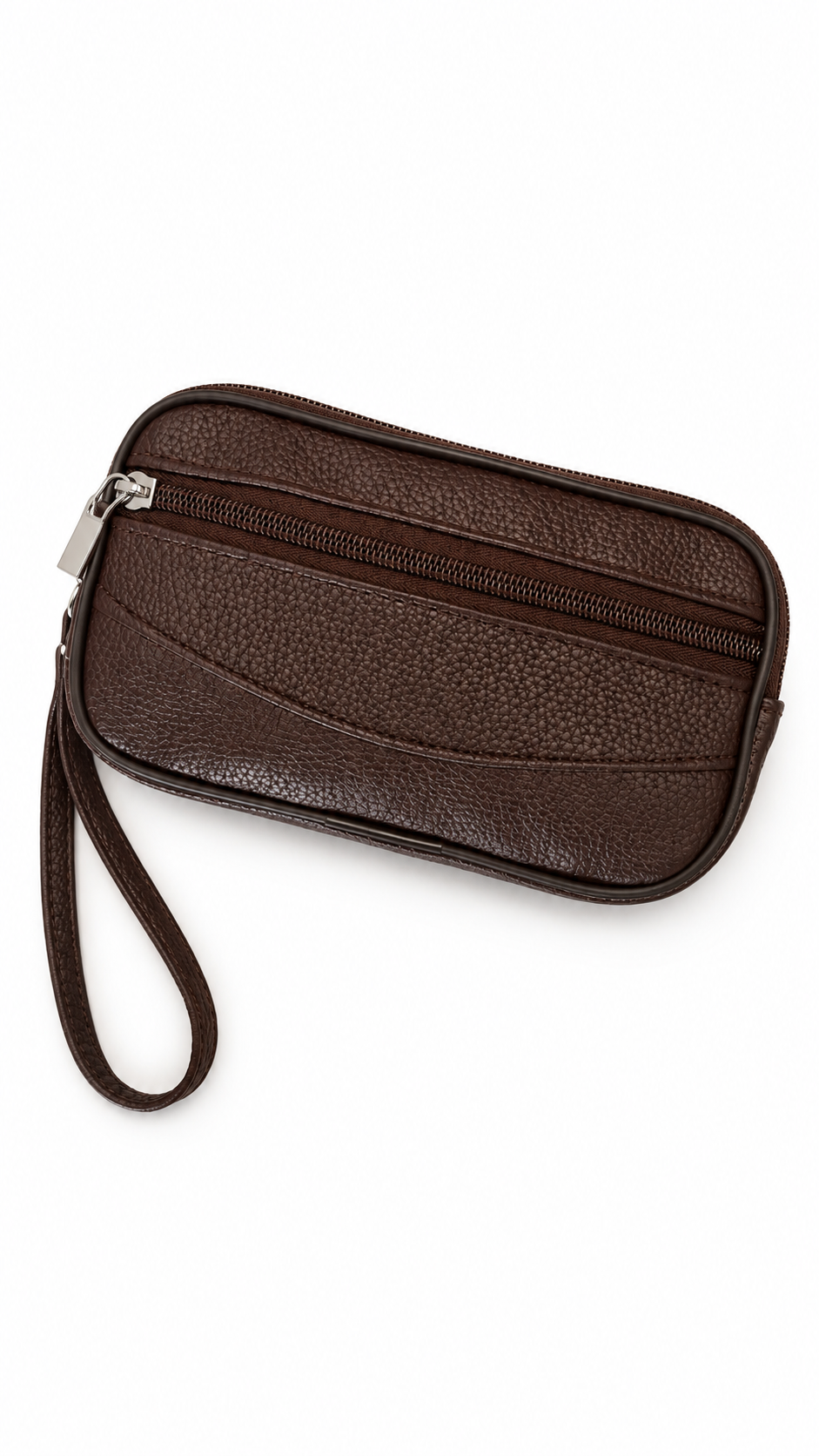 Pochette Uomo Double Zip Moka