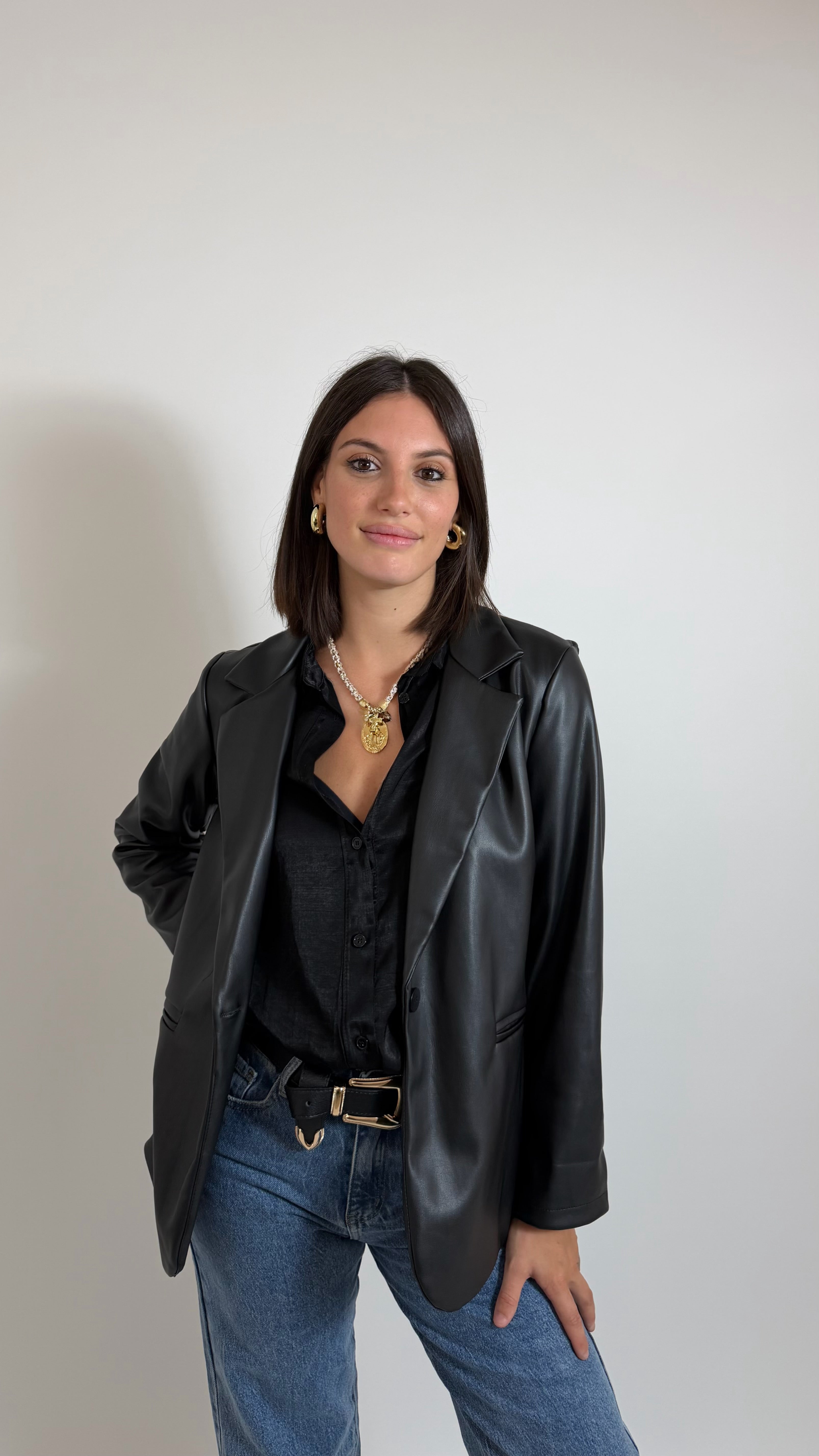 Blazer Ecopelle Nera