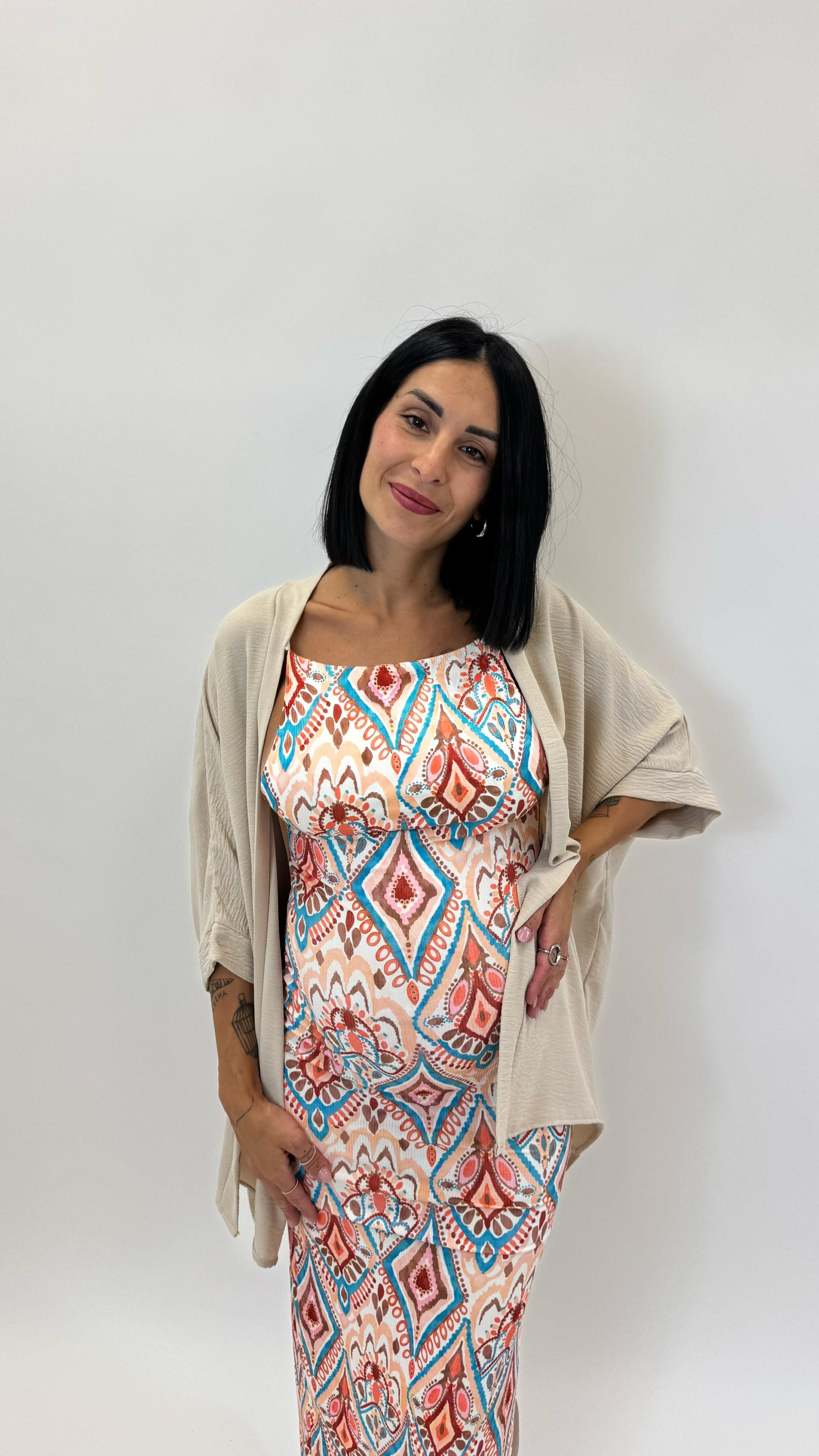 Abito Boho Stampa White