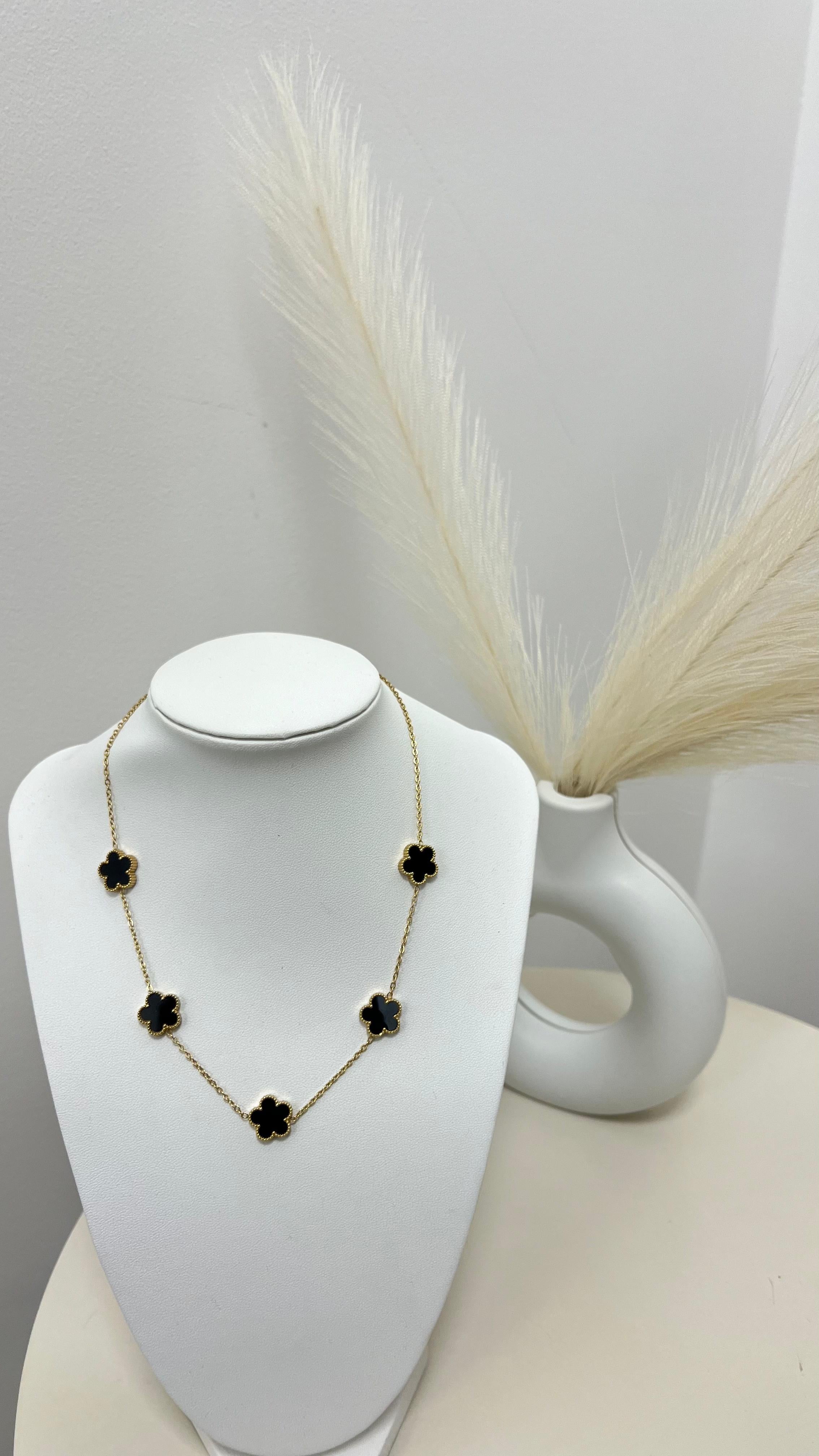 Collana Flowers Black