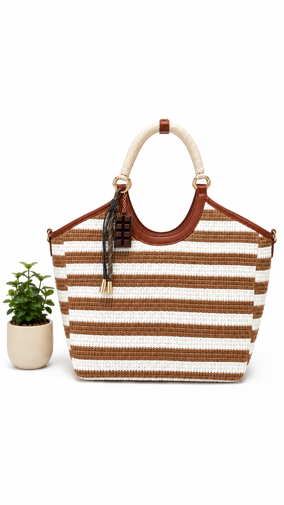 Bag Stripes Cuoio