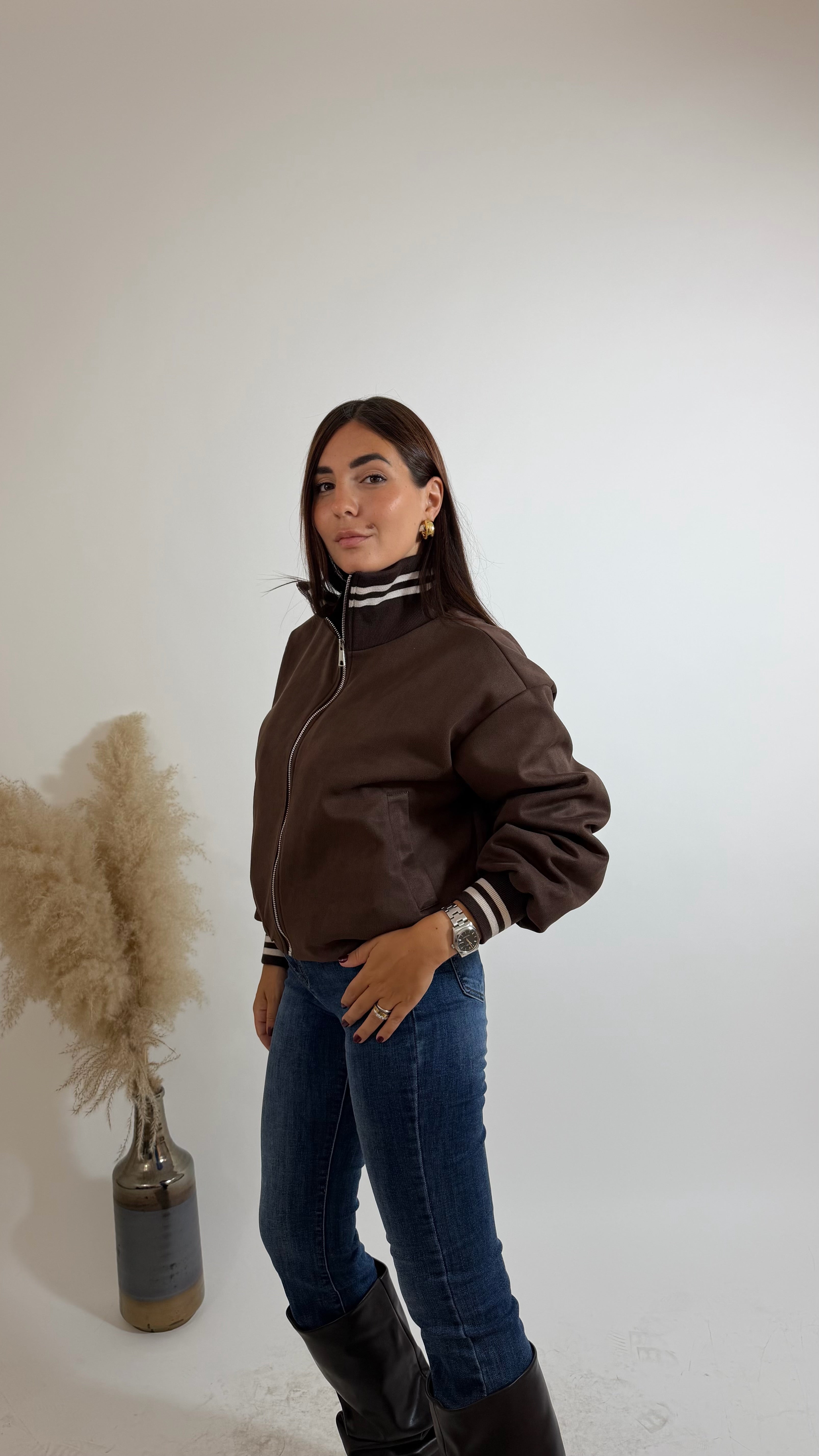 Bomber Suede College Choco