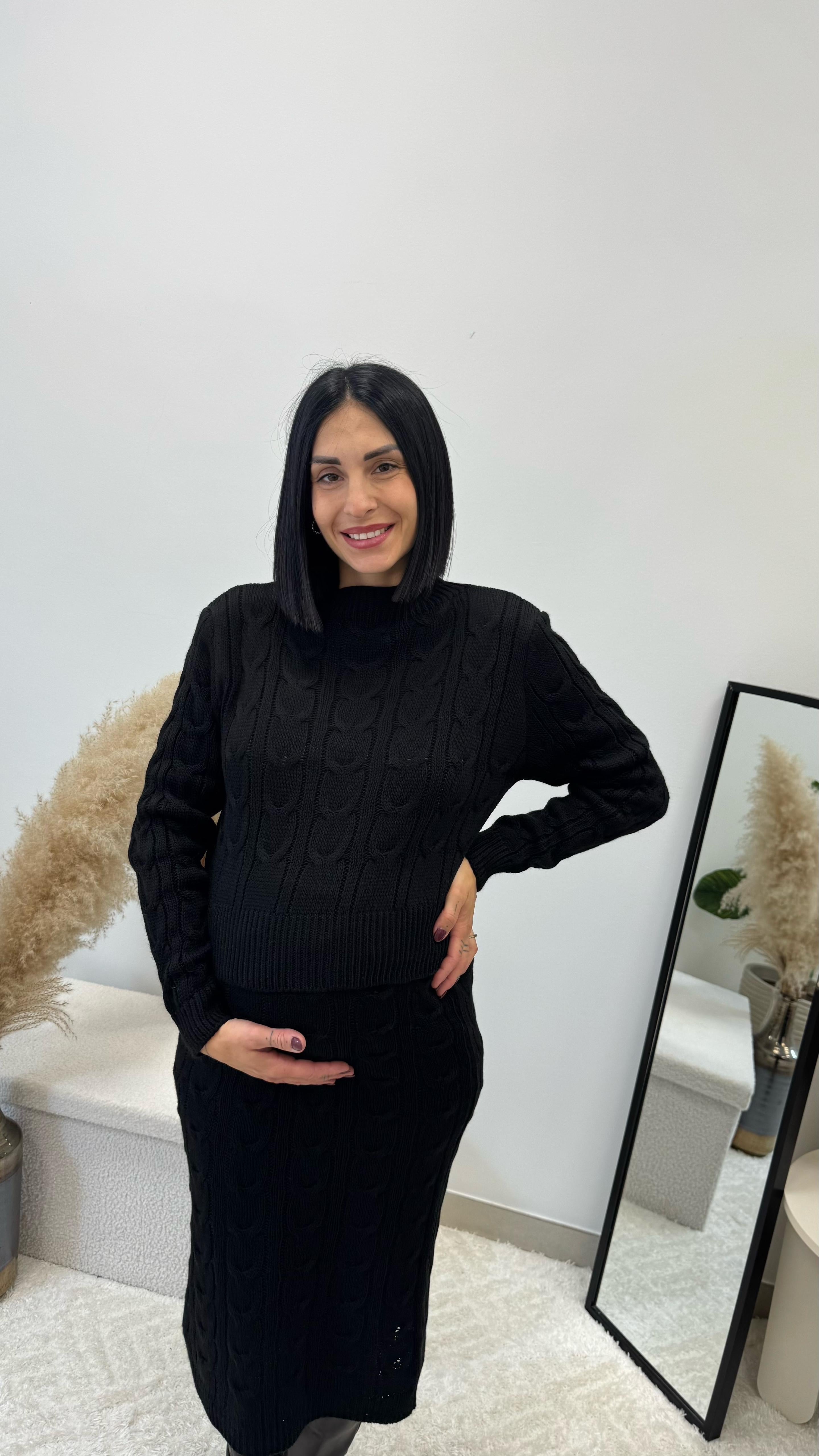 Set Pull e Longuette Treccia Nero