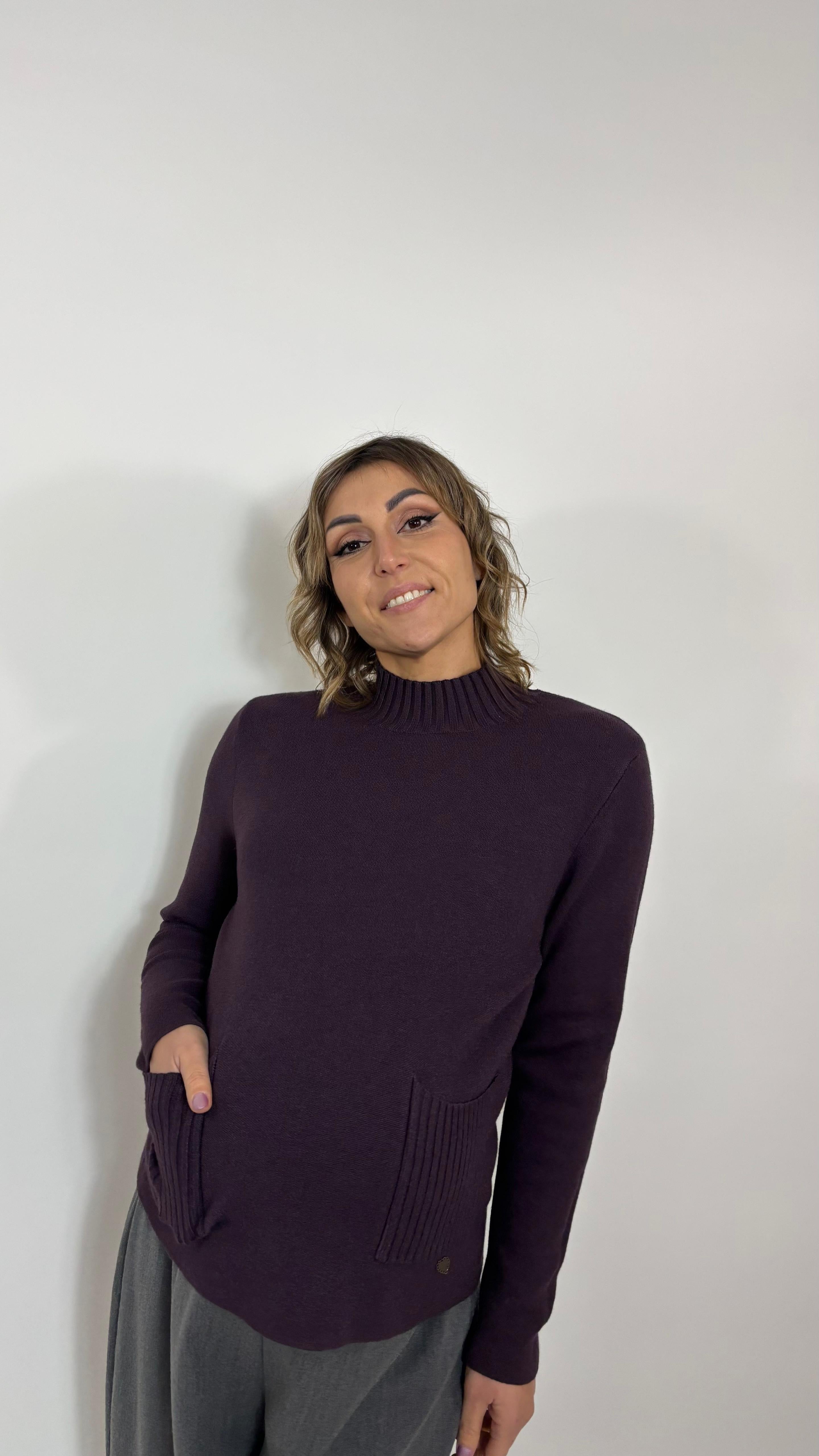 Pull Cozy Pocket Prugna