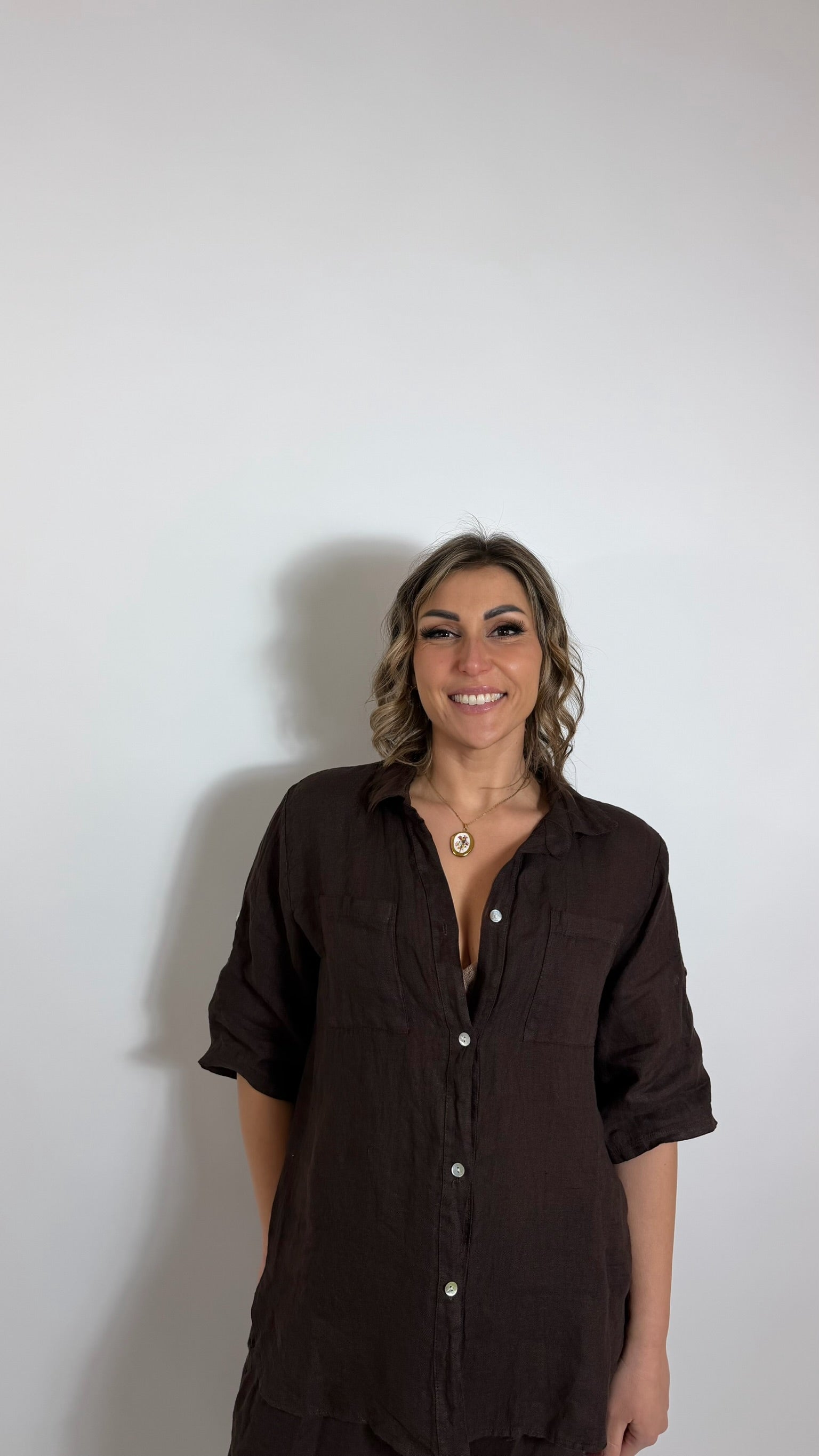 Camicia Lino Choco
