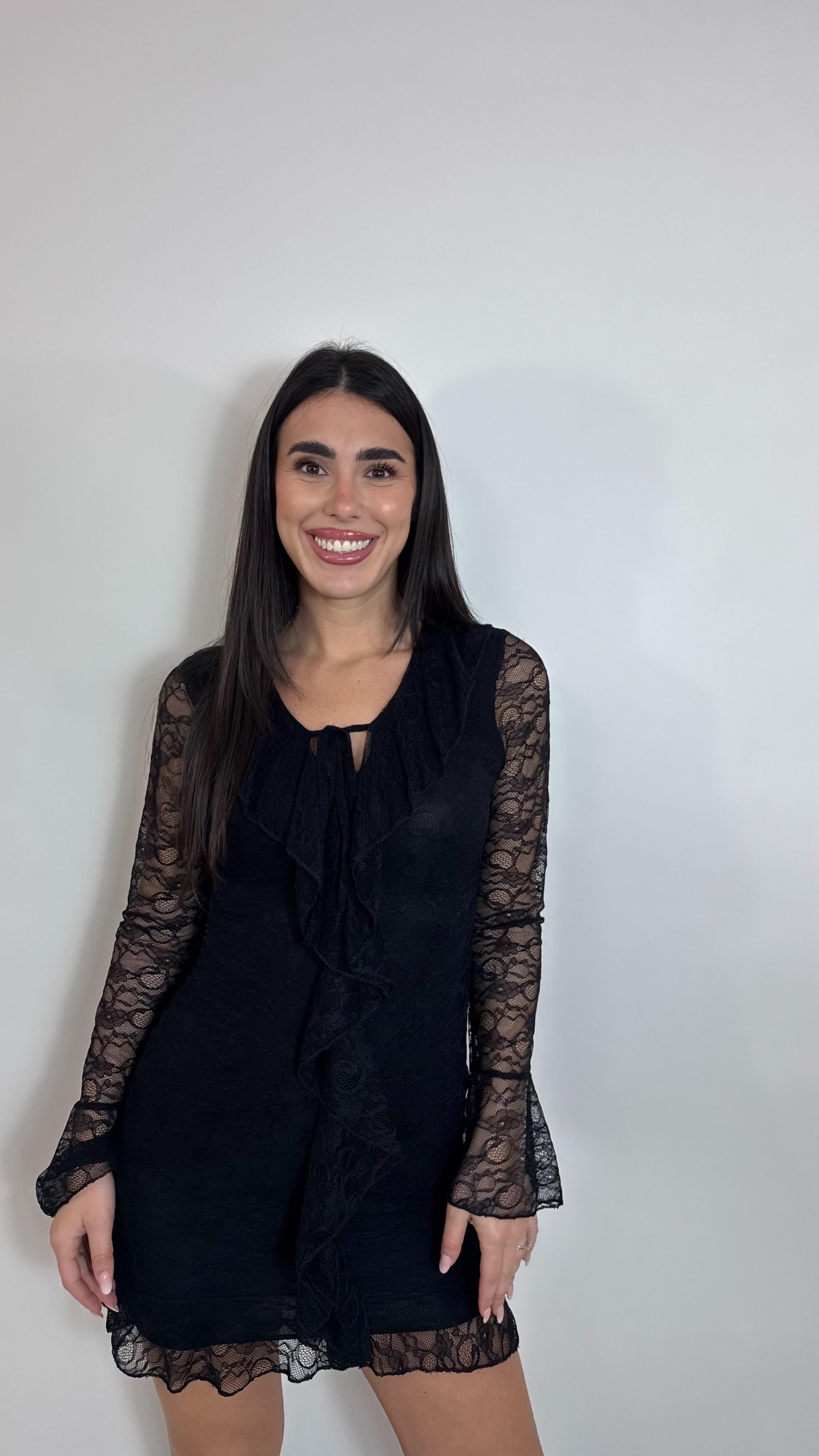 🥂Minidress Lace Romance Nero