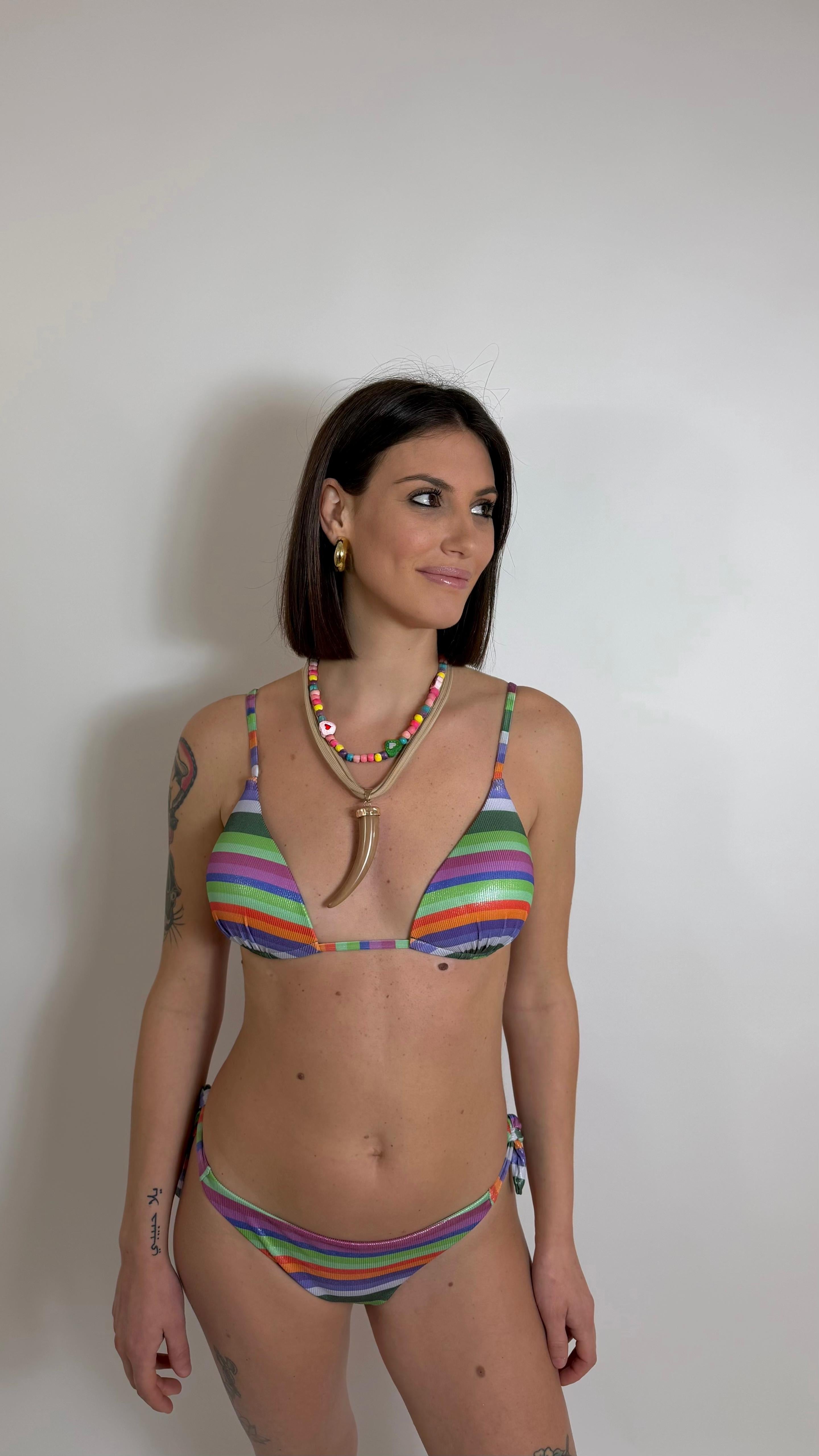 Bikini Glitter Stripe Green