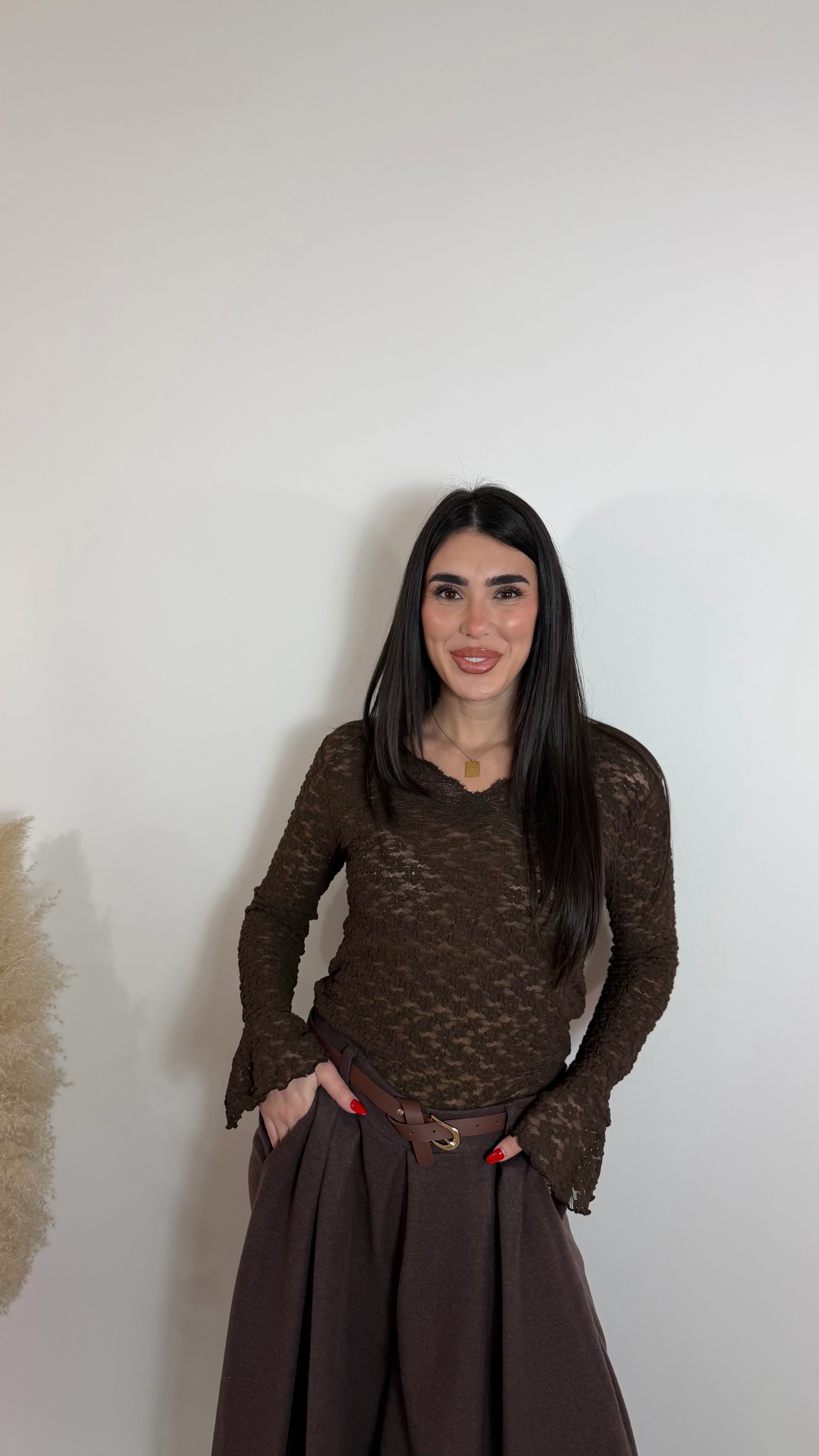 Maglia Fleur Lace Choco