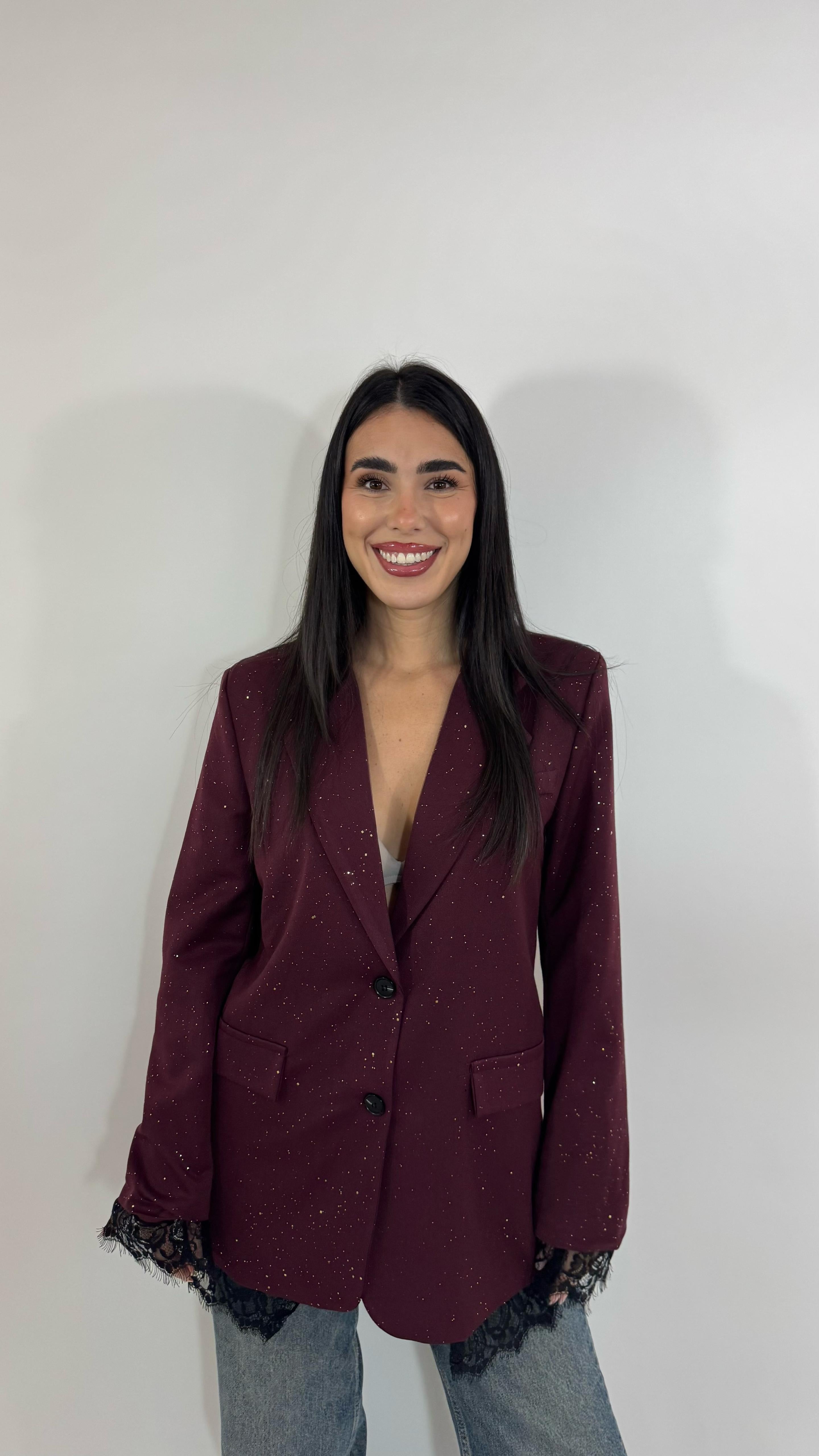 🥂Giacca Galaxy Lace Burgundy