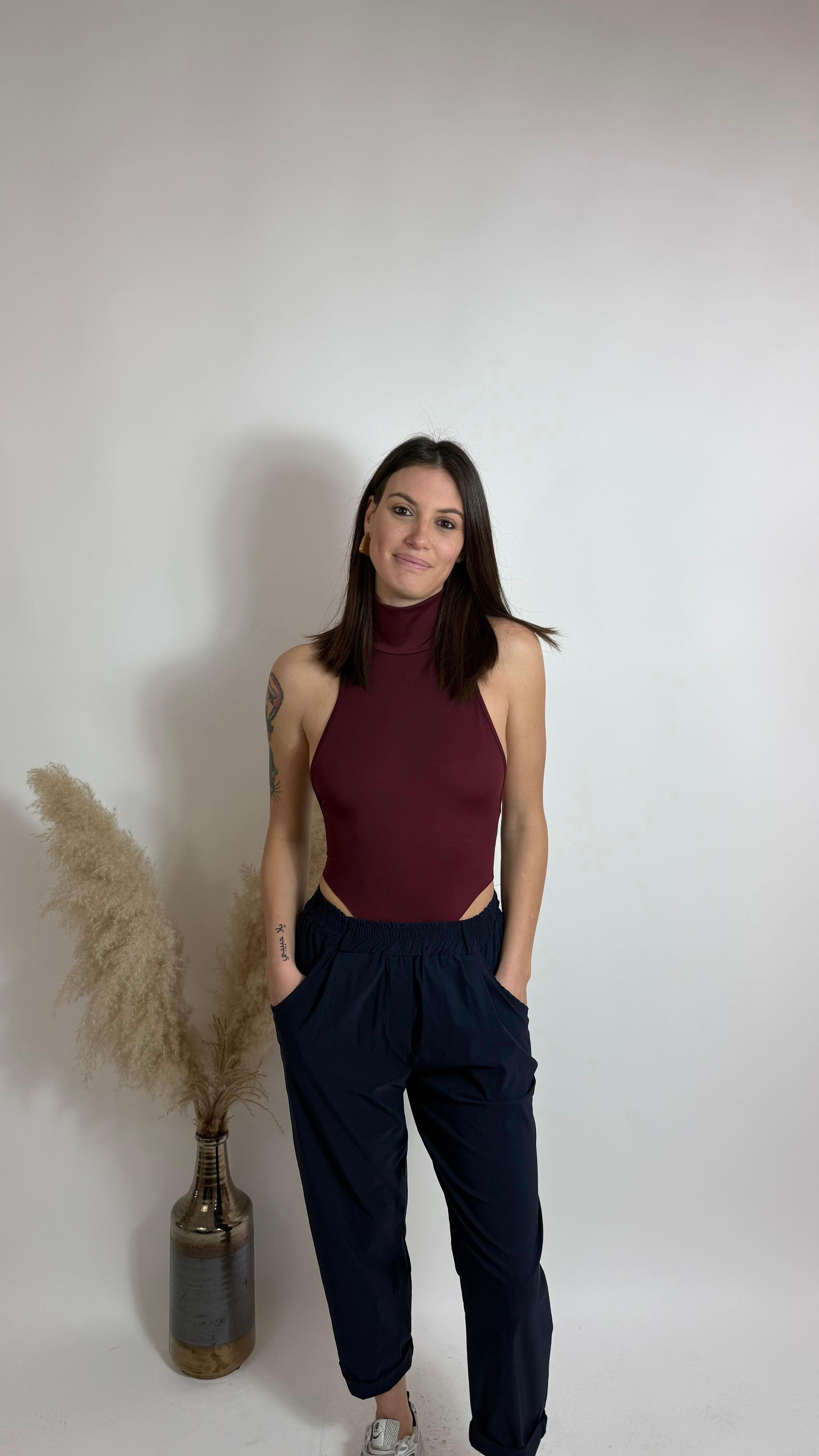 Pantalone mom fit Blu