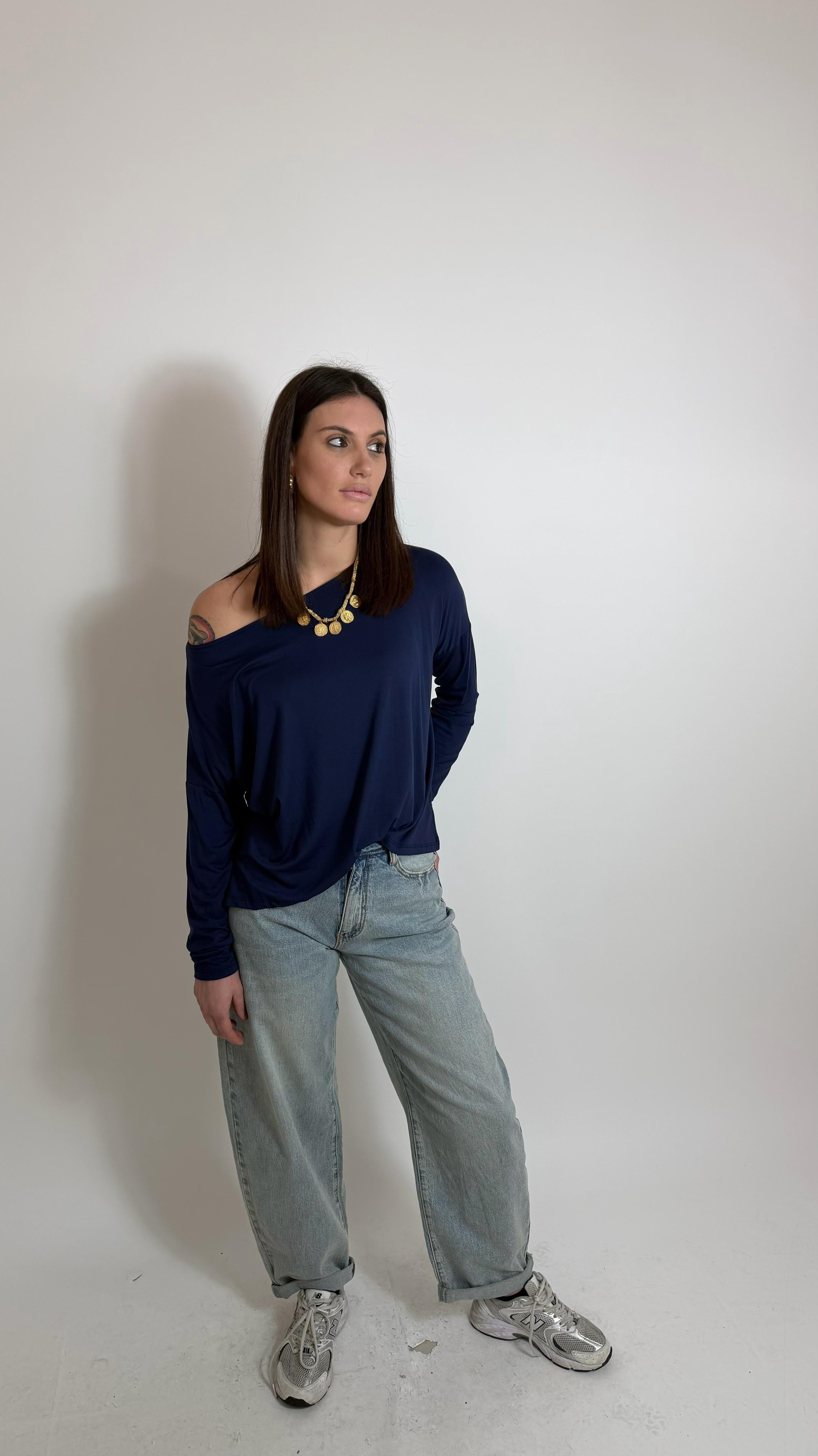 Maglia Kim Oversize Blu Notte