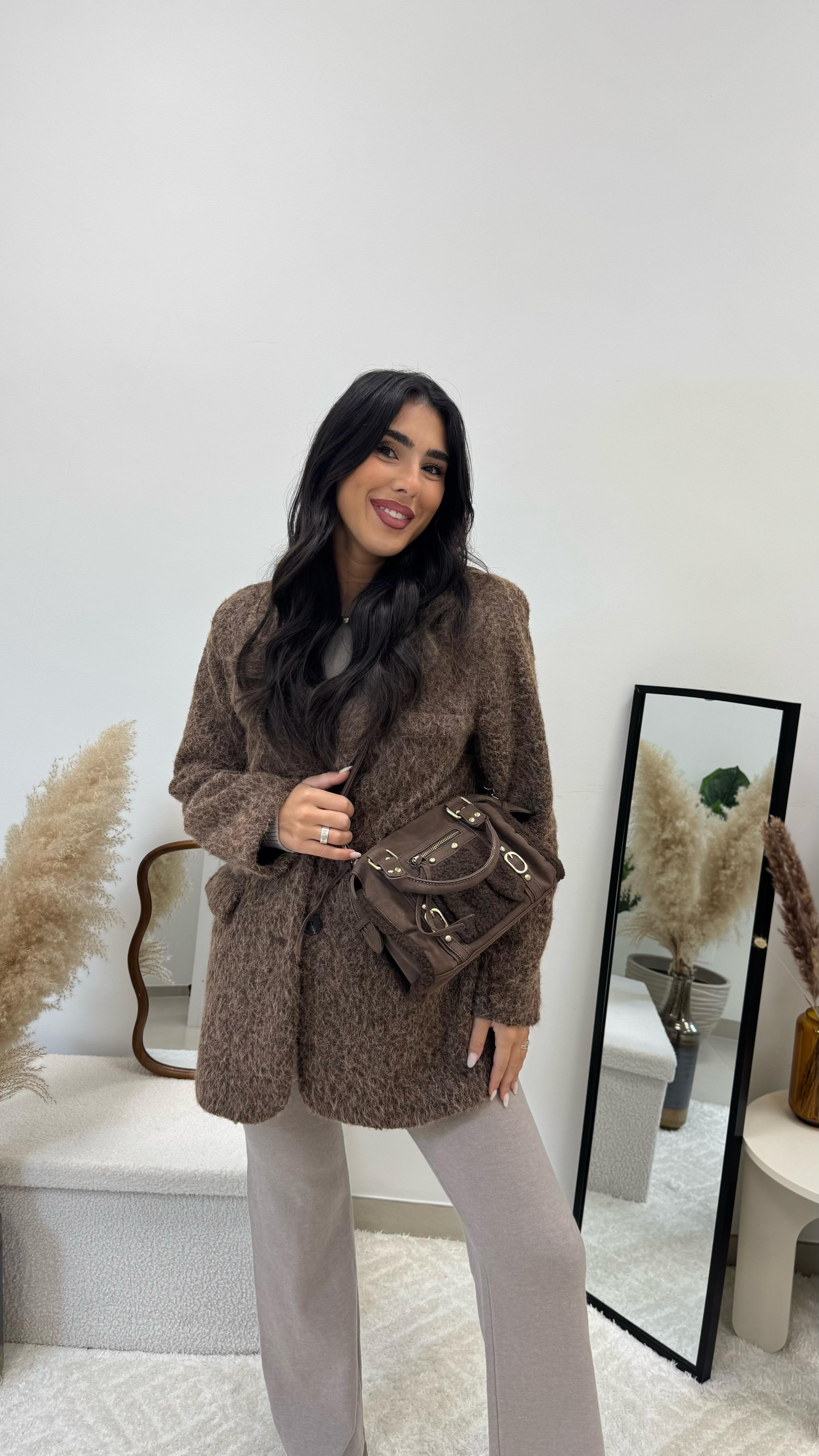 Cozy Coat Simil Teddy Choco