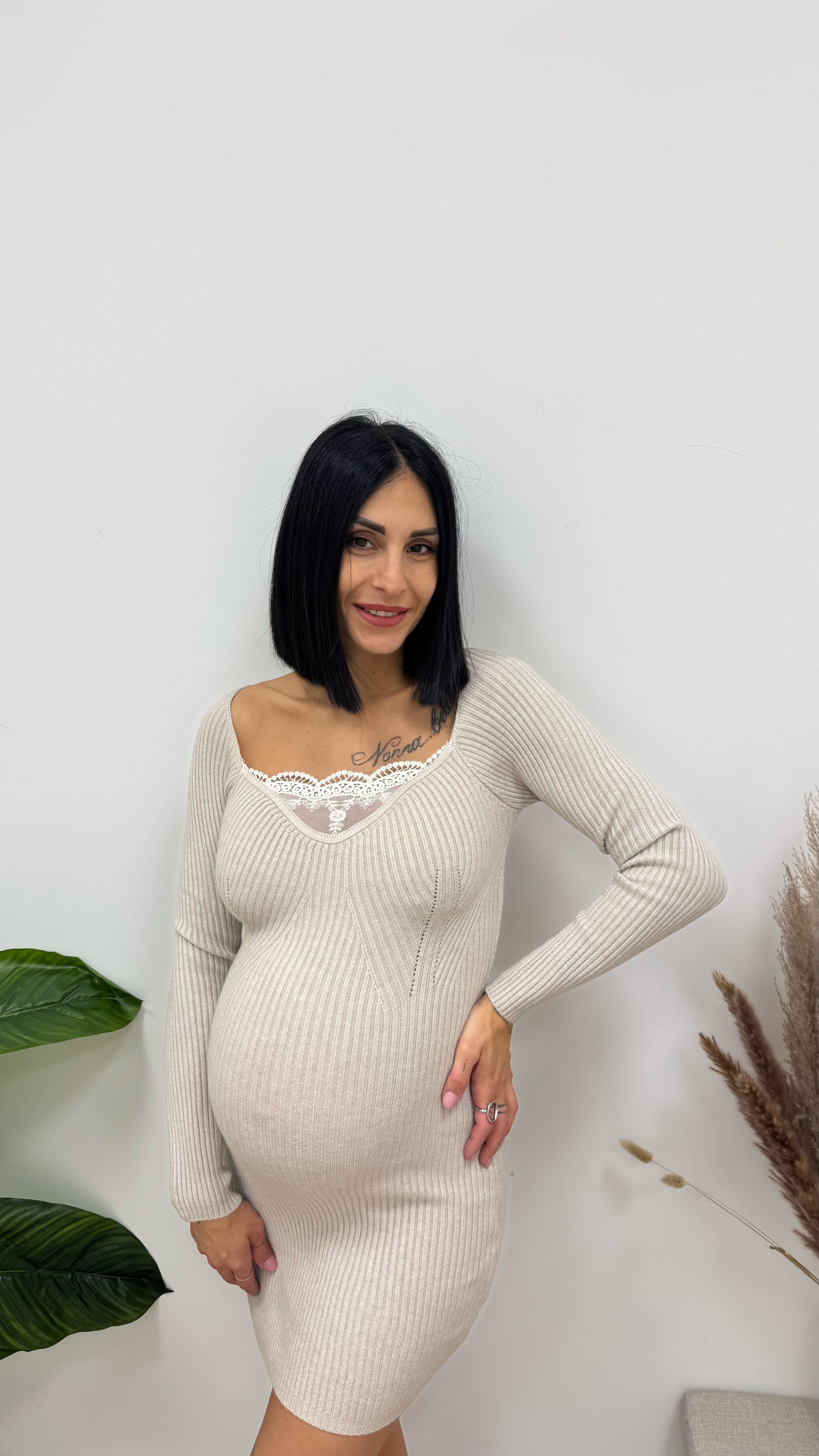 Abito Lace Charm Burro