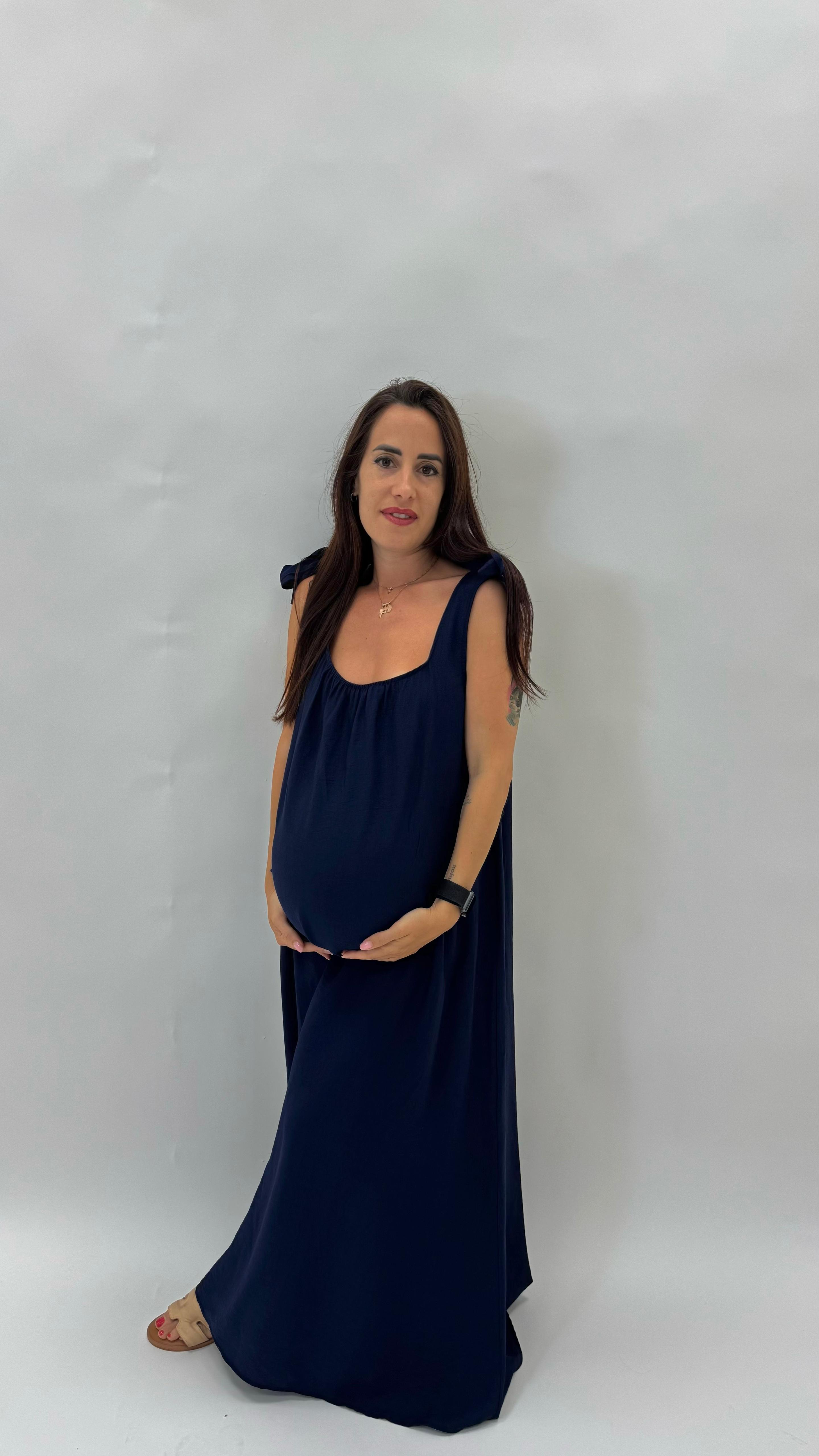 Abito Fiocco Blu Notte