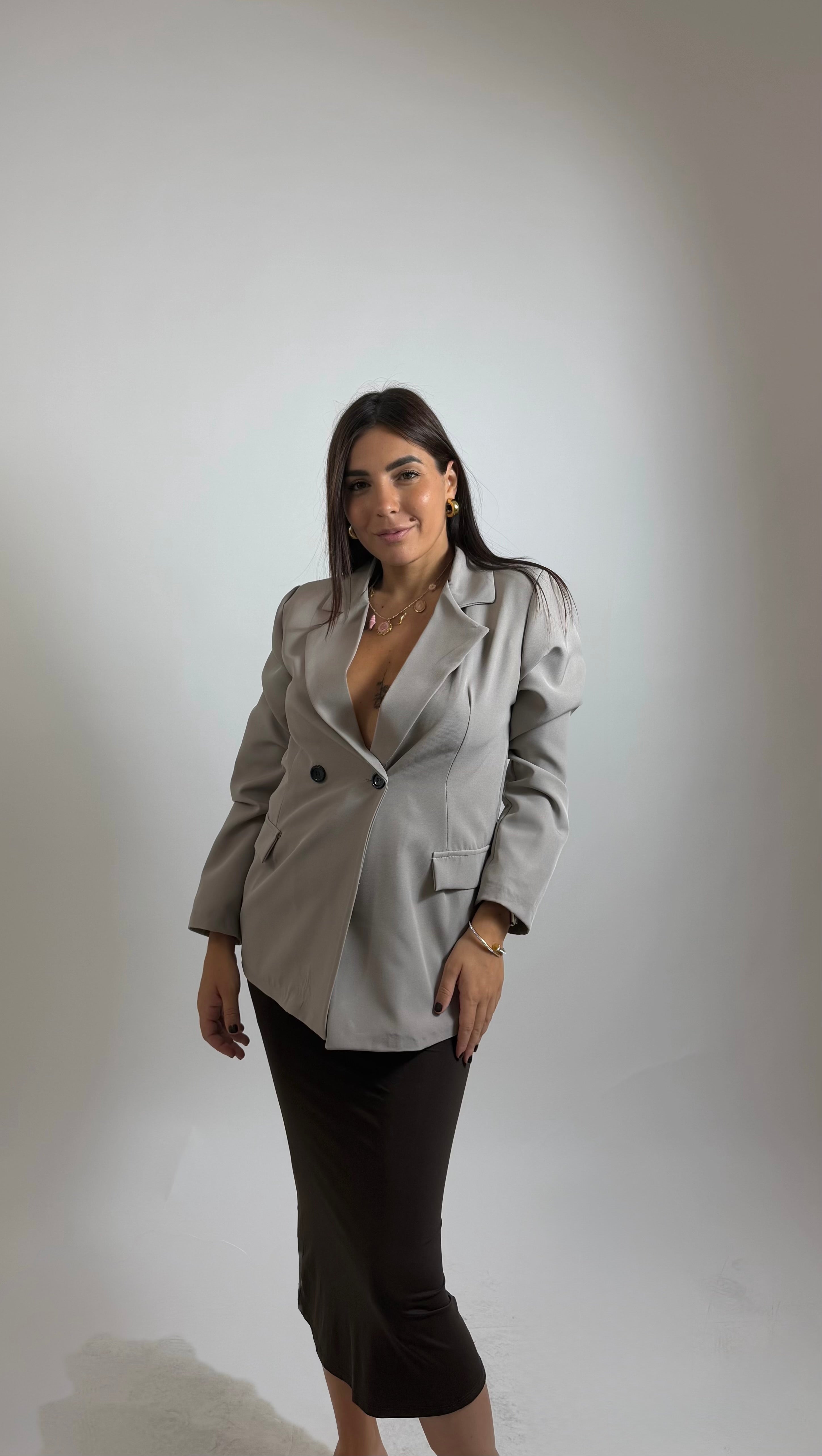 Blazer City Chic Tortora