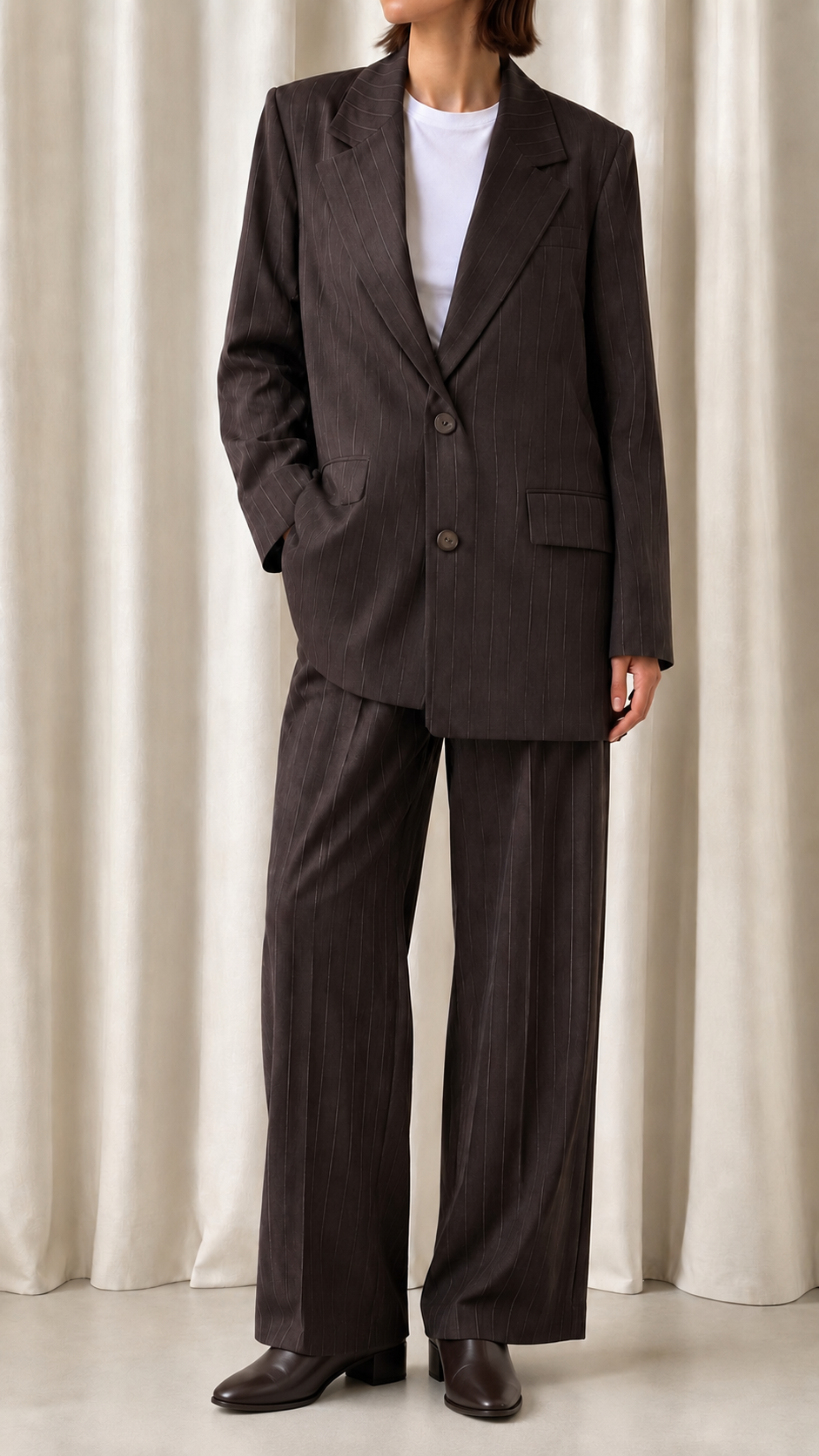 Tailleur Gessato Choco