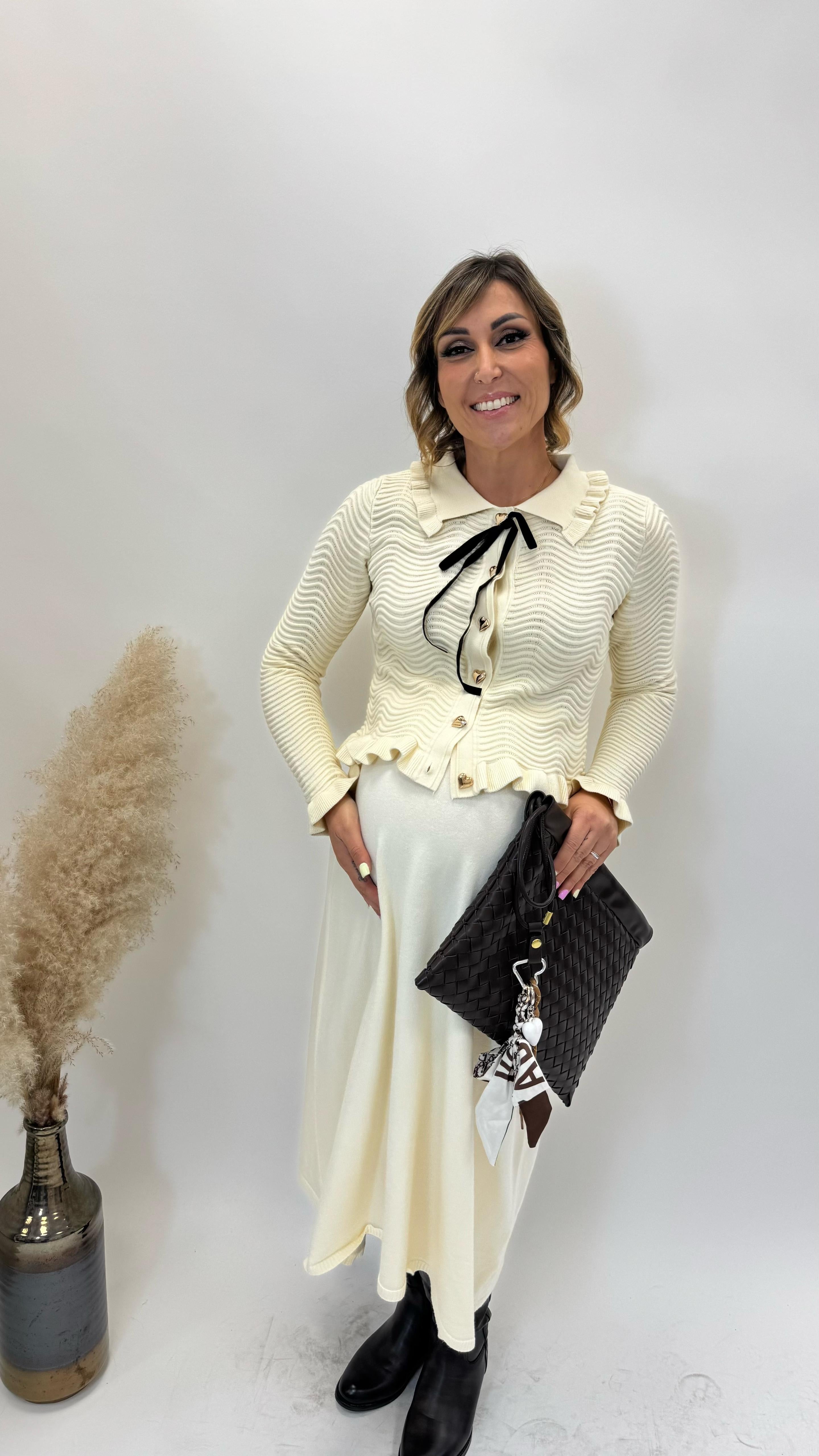 Longuette in Maglia Morbida Burro