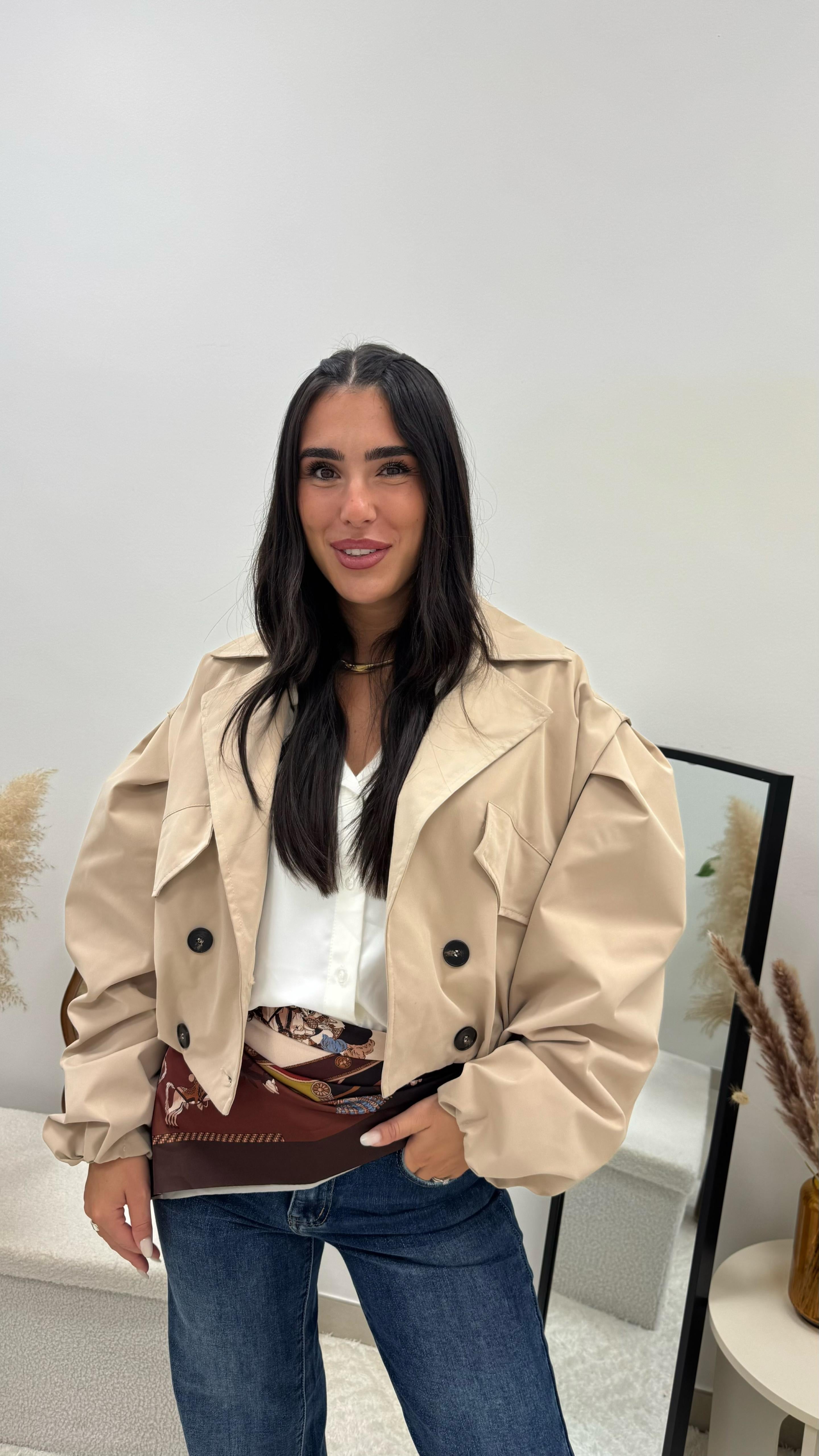 Mini Bomber Trench Nude