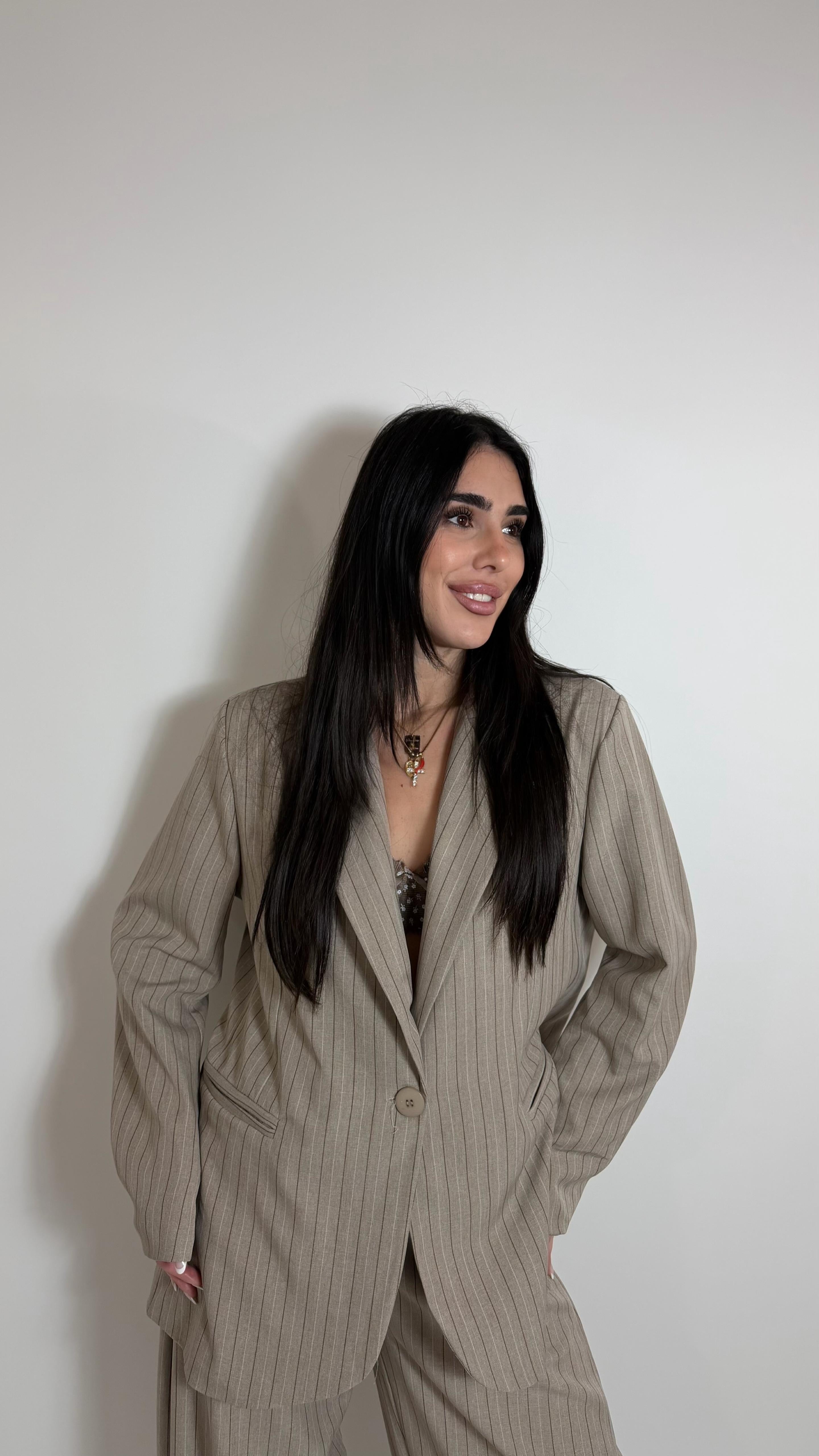 Tailleur Classic Gessato Nude