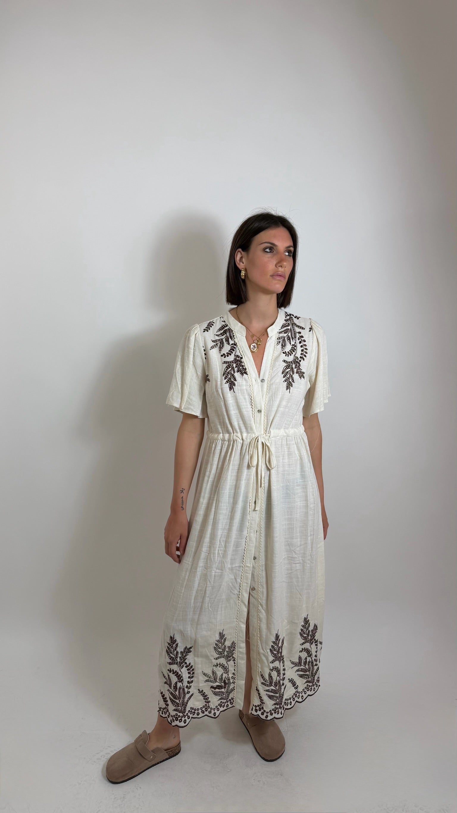 Maxi Dress Lino Ecru