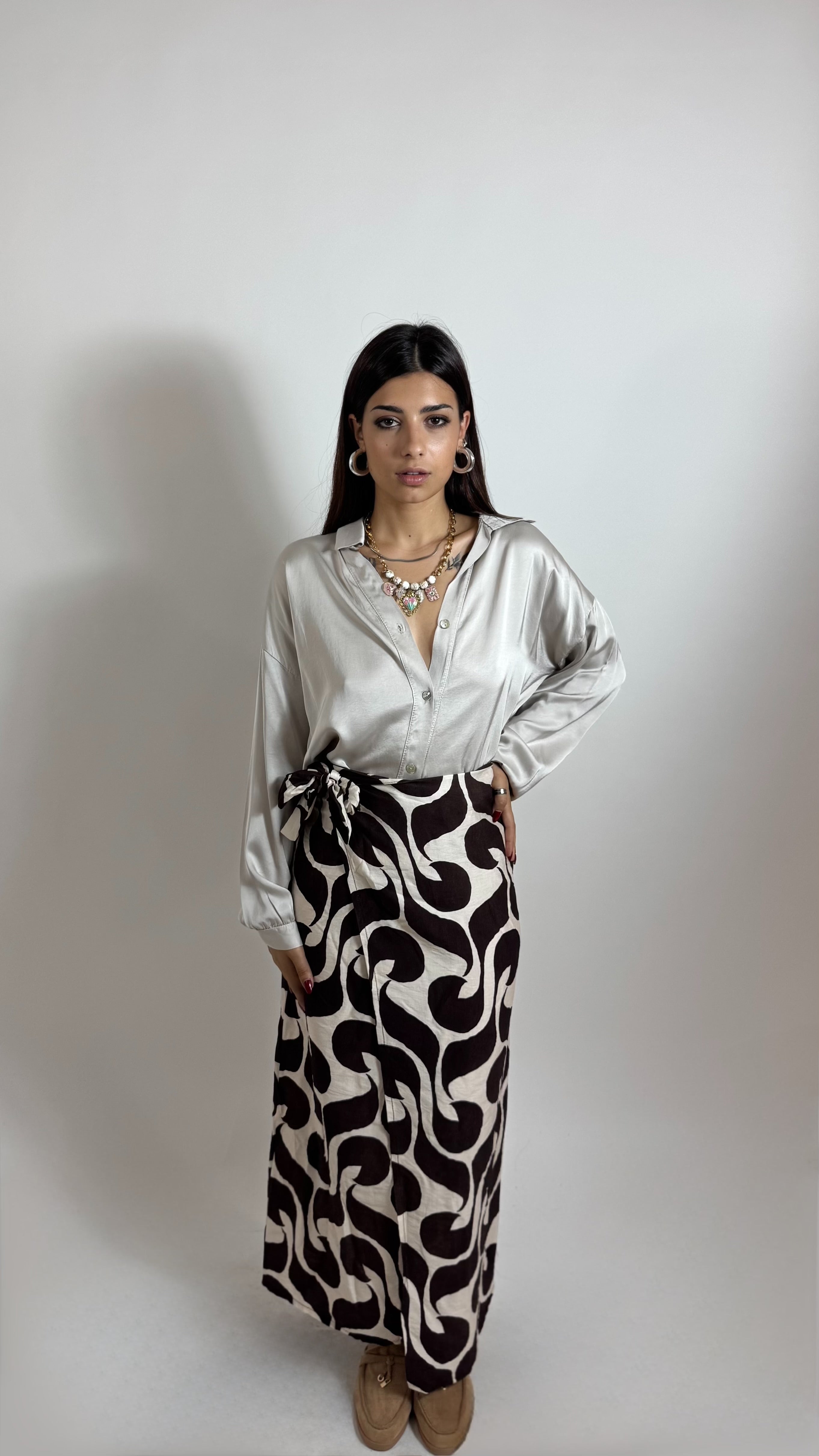 Gonna Pareo Midi Aesthetic Black/White