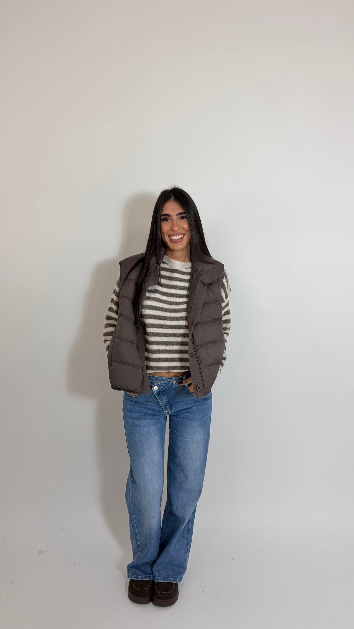 Pull Stripe Burro/Tortora
