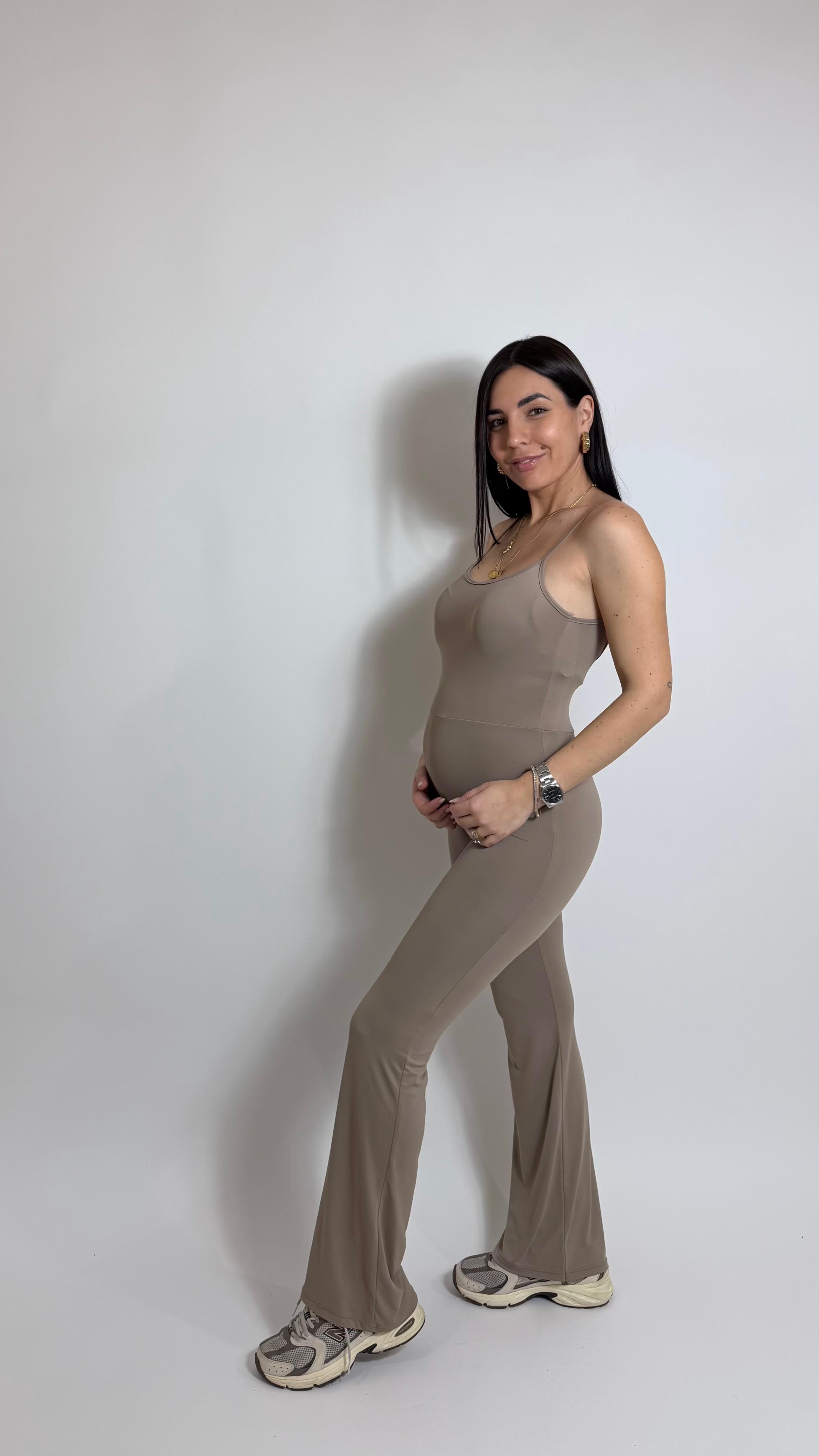 Jumpsuit Second Skin - Bretella Sottile - Flare / Taupe