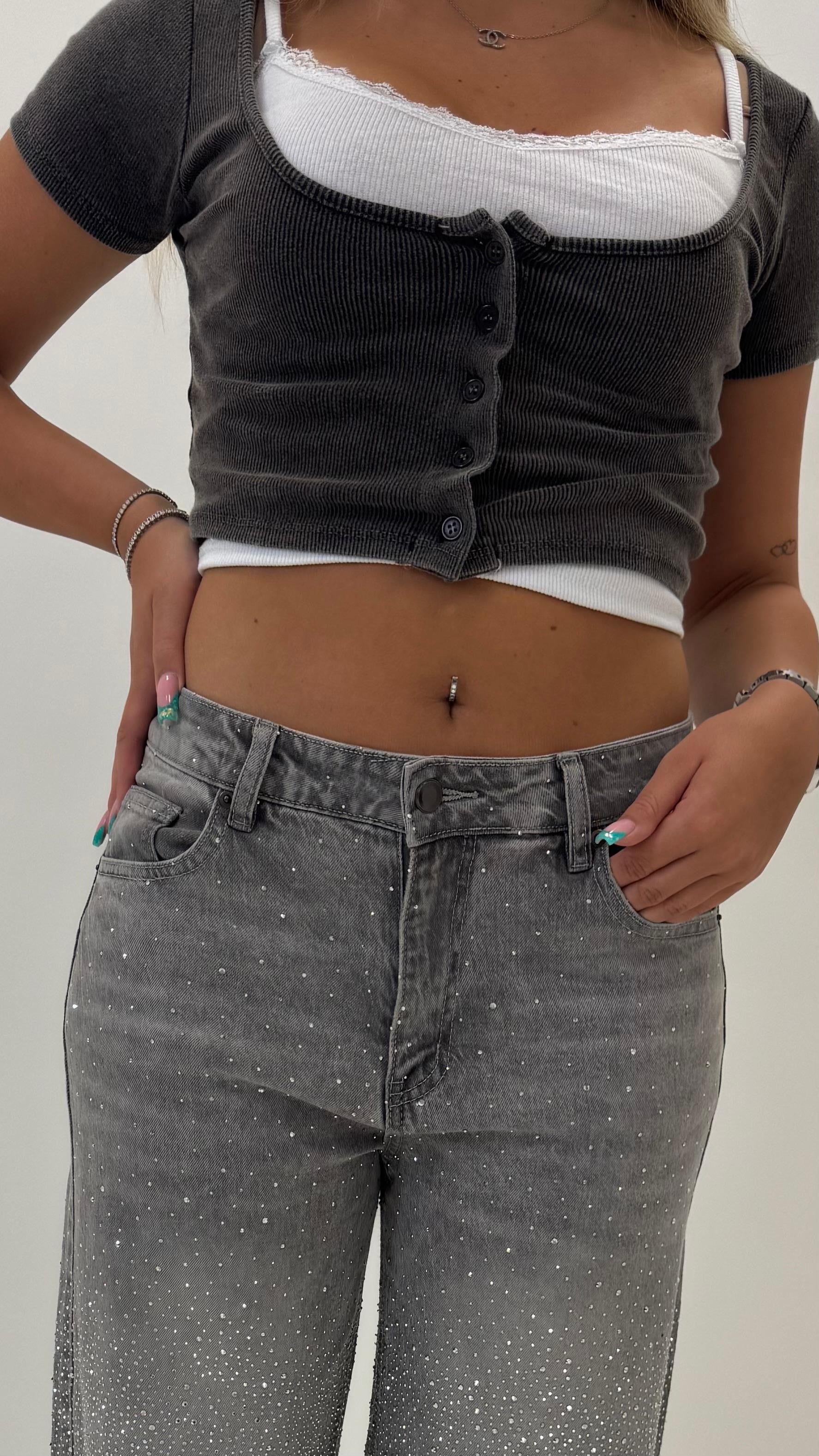Maglia Crop con Top Maltinto