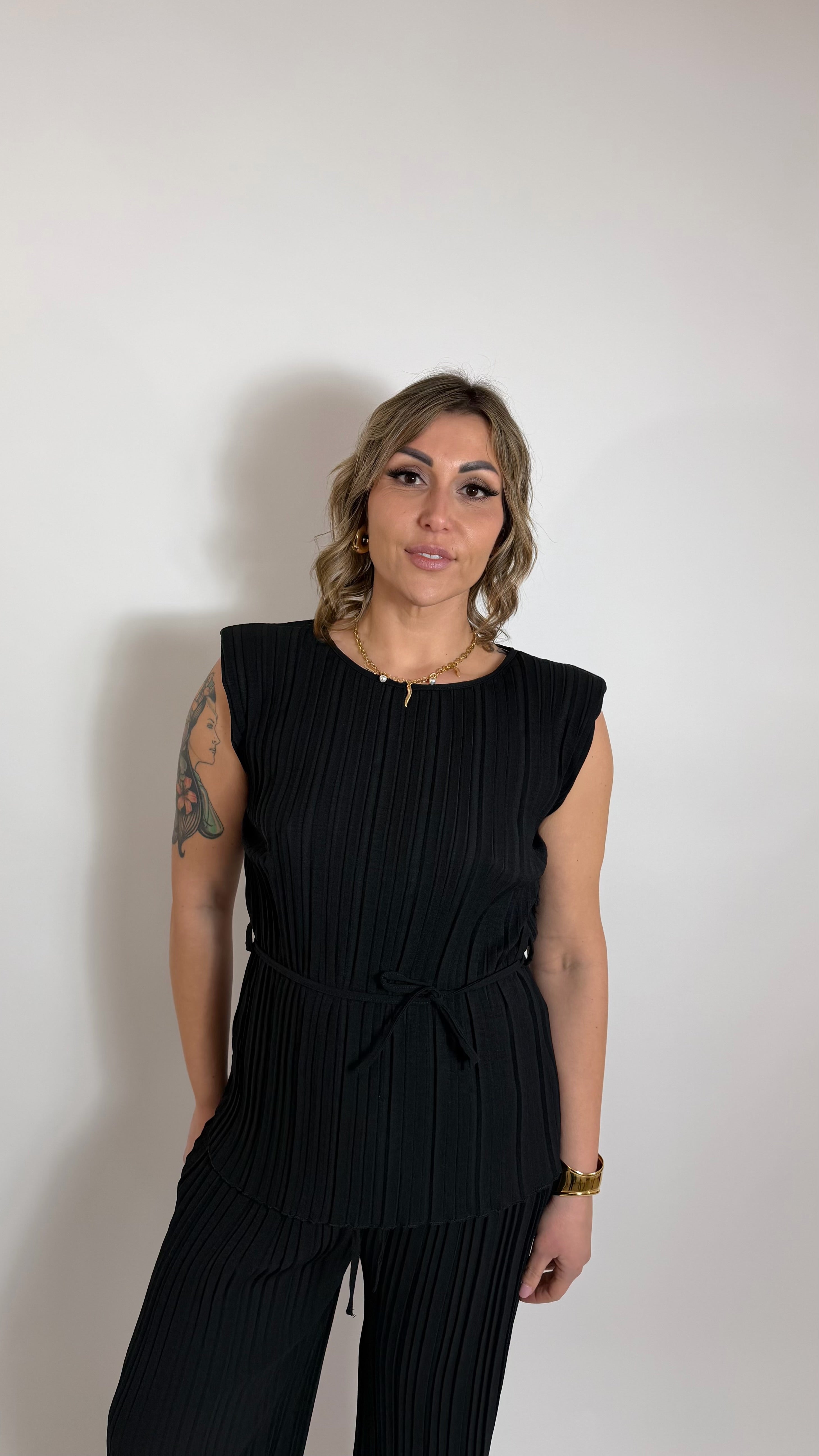 Plissè Couture Set Nero