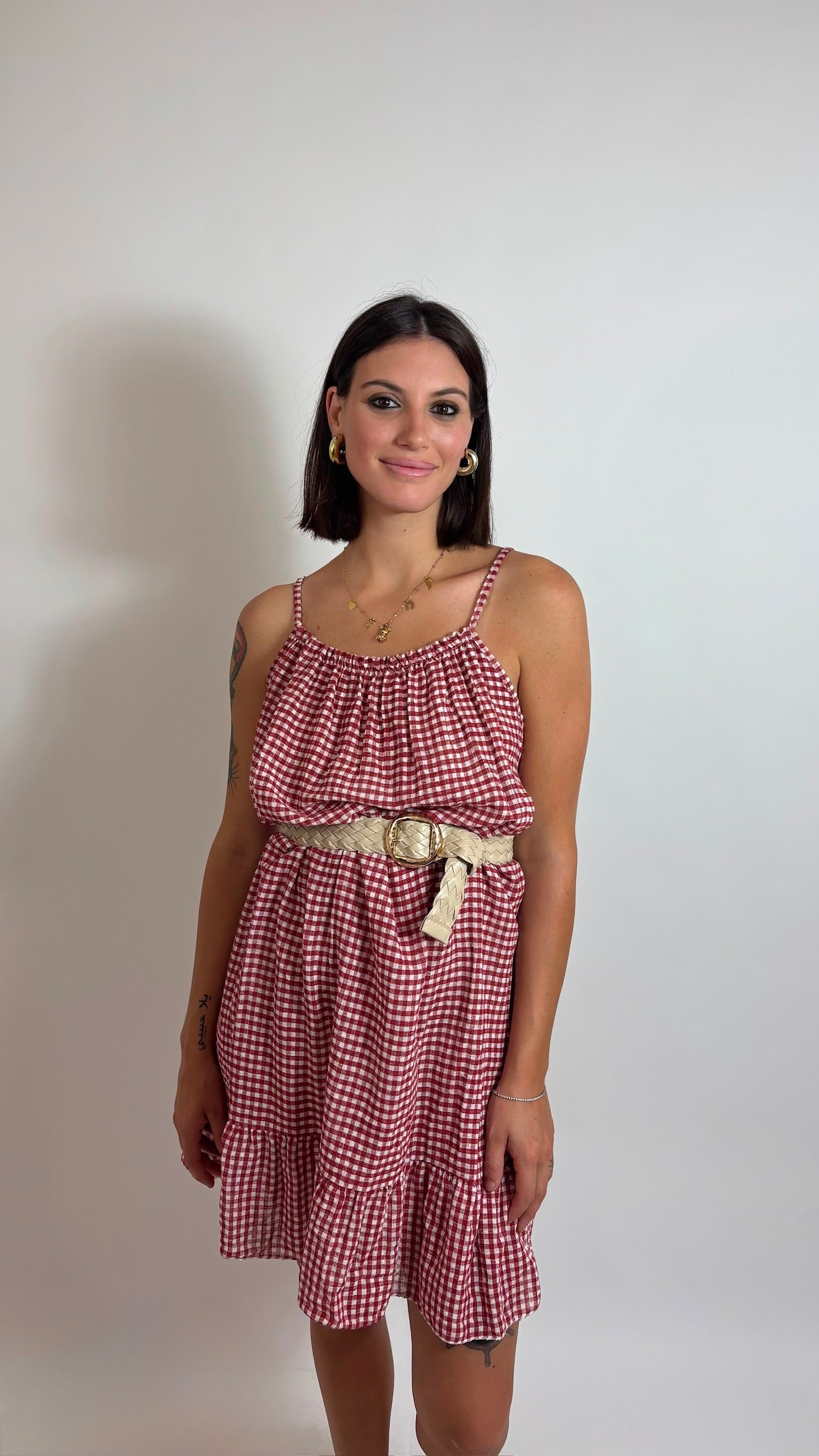 Happy Dress Vichy Burgundy