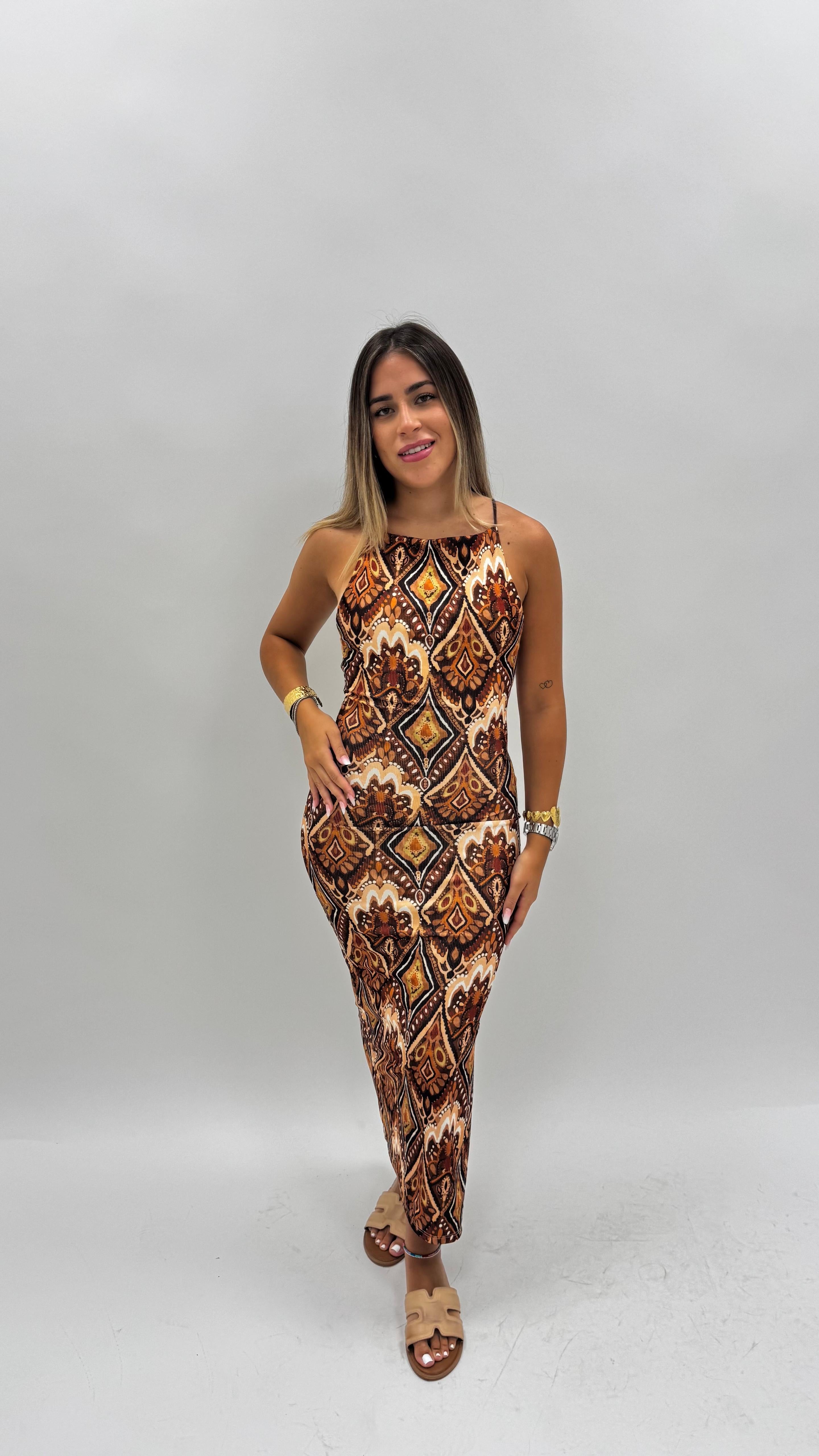 Abito Boho Stampa Choco