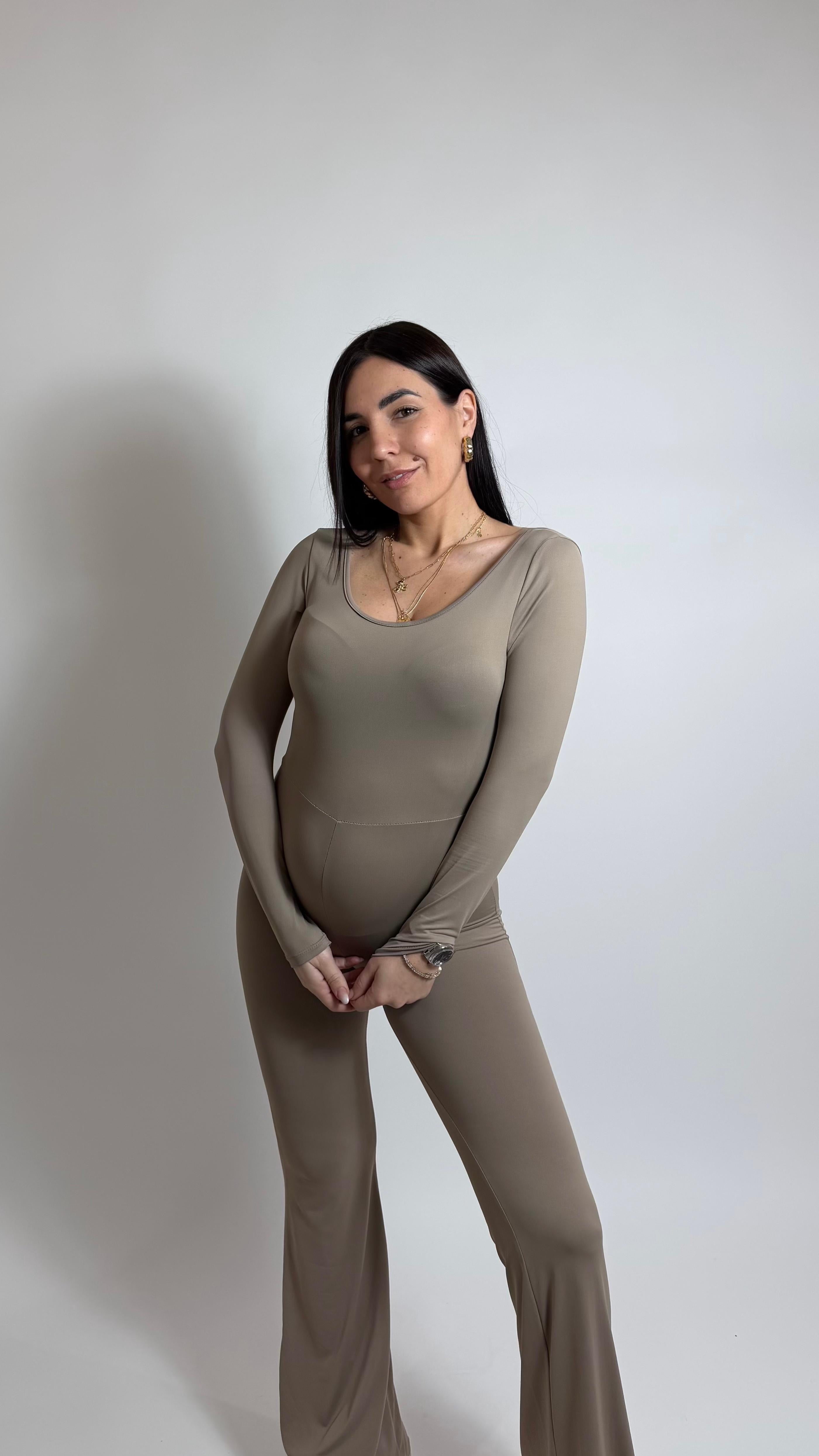 Jumpsuit Second Skin - Flare / Taupe