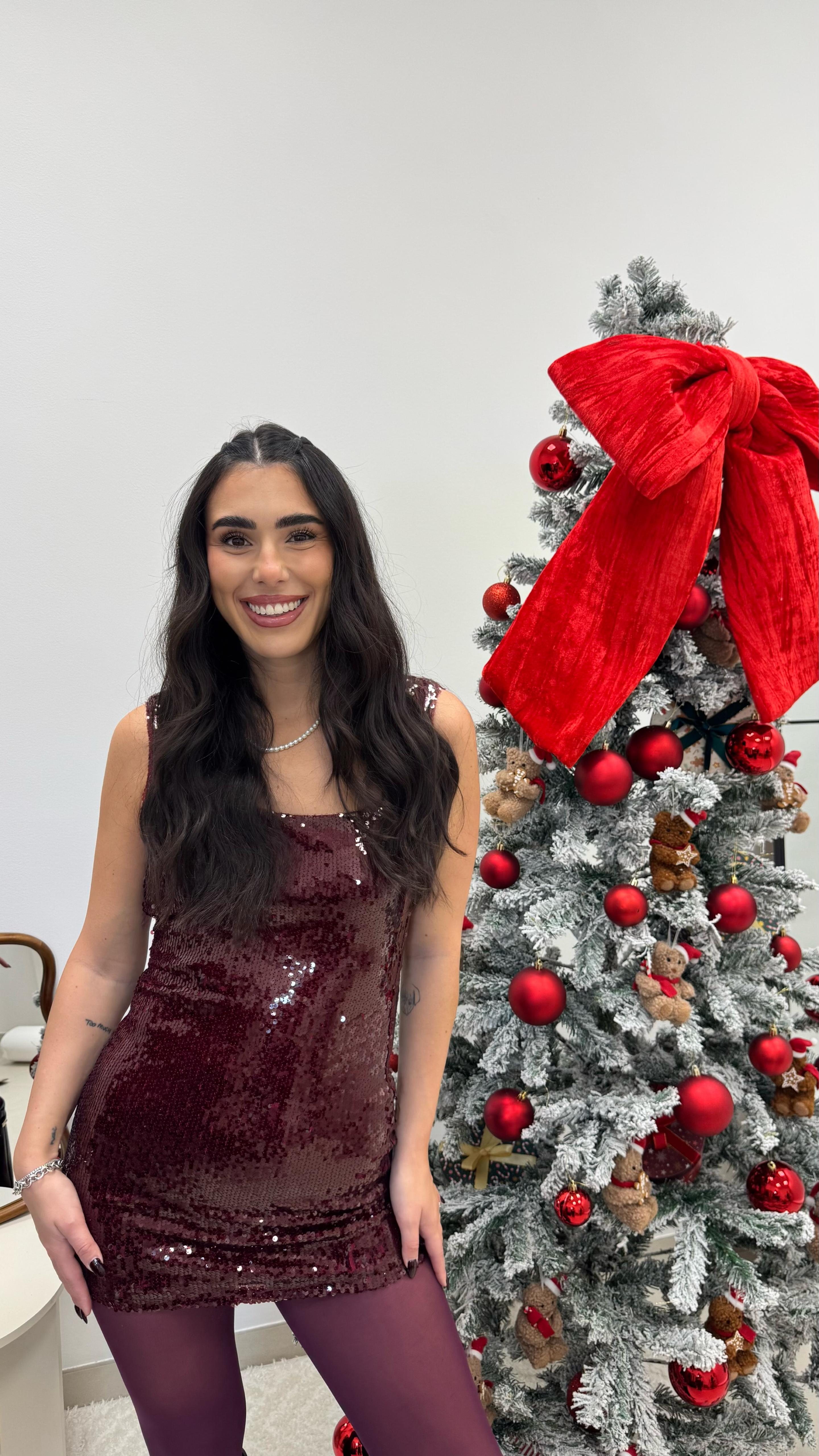 🥂Abito Glam Sparkling Burgundy