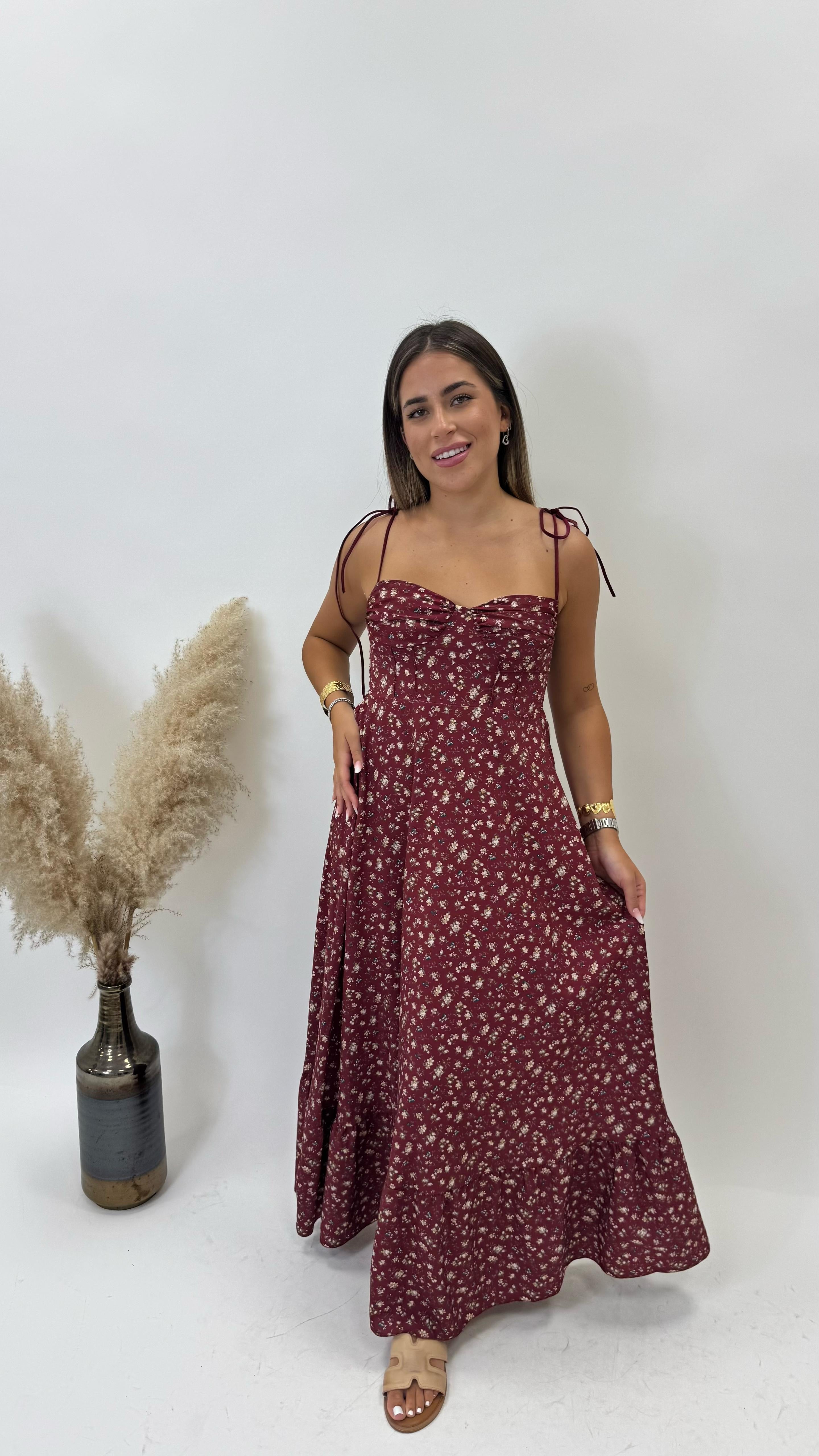 Abito Alice Flowers Rosso India