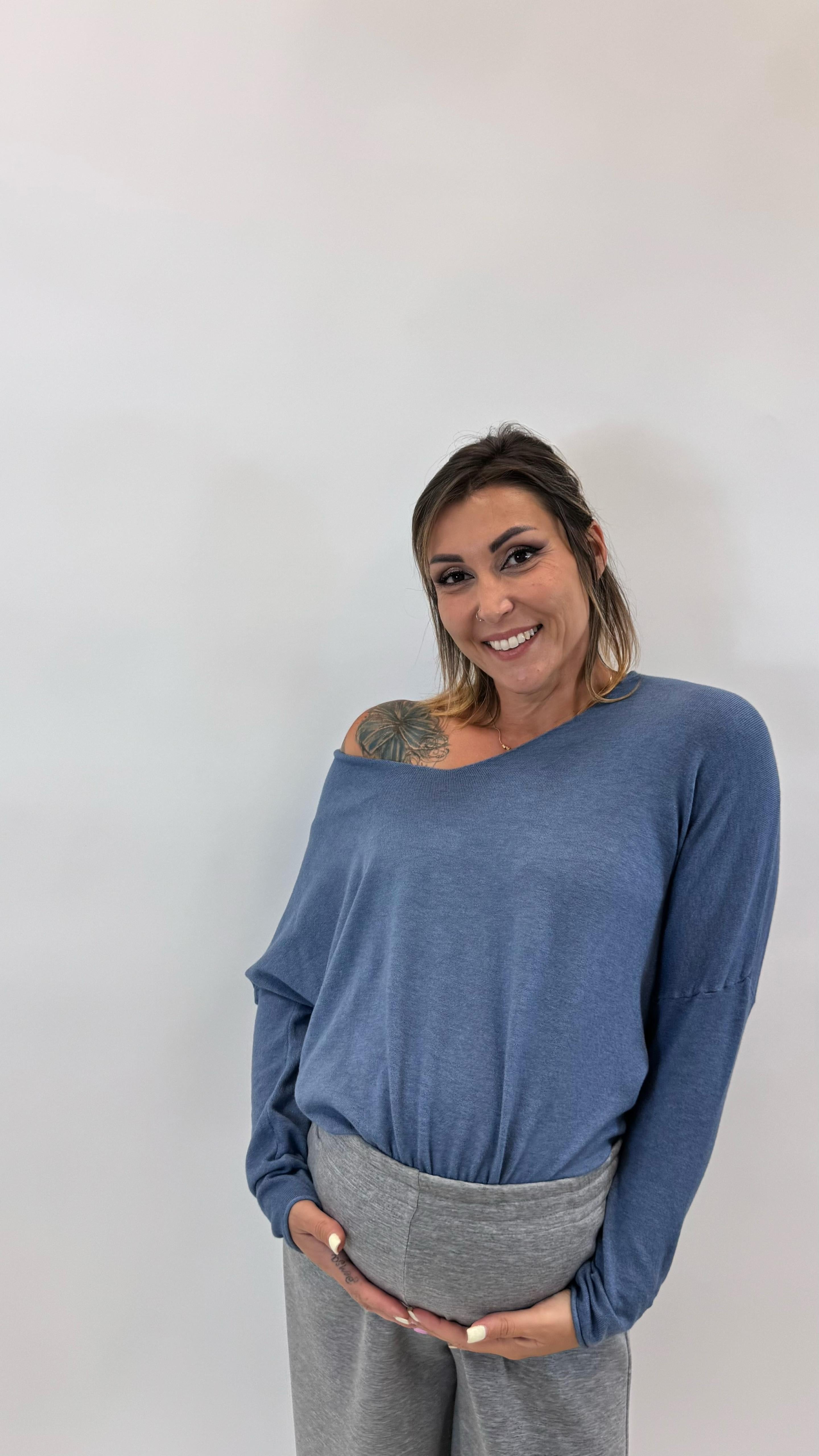 Pull Be You Viscosa Azzurro Denim