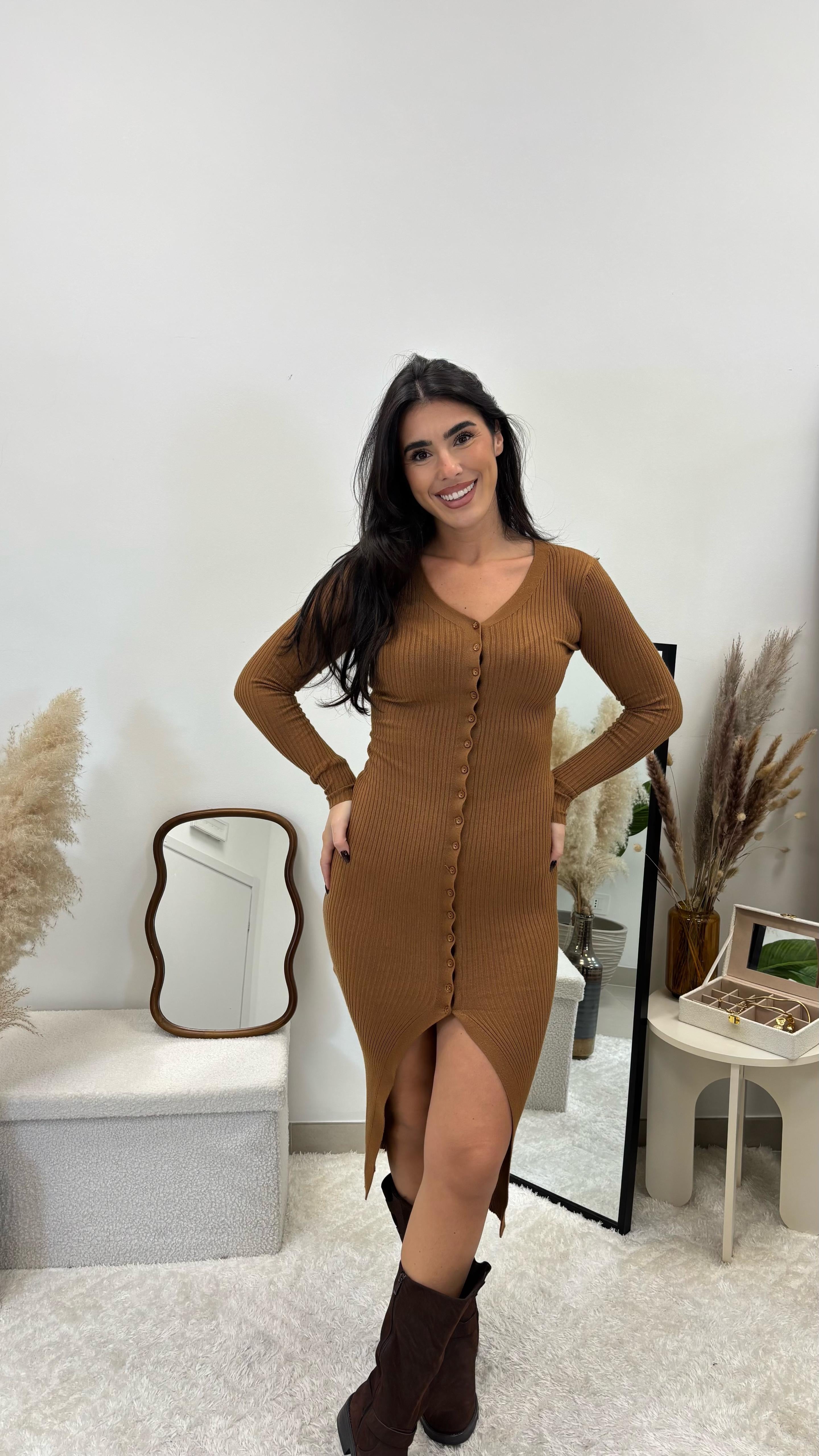 Abito Chemisier Maglina Morbida Camel