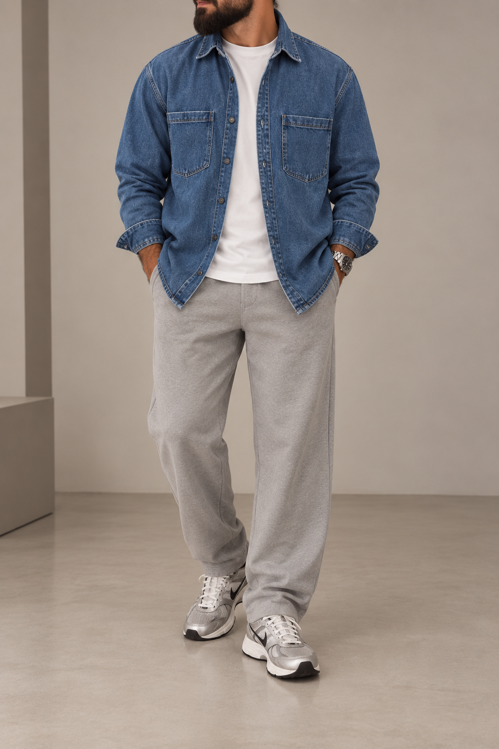 Camicia Denim Uomo Over