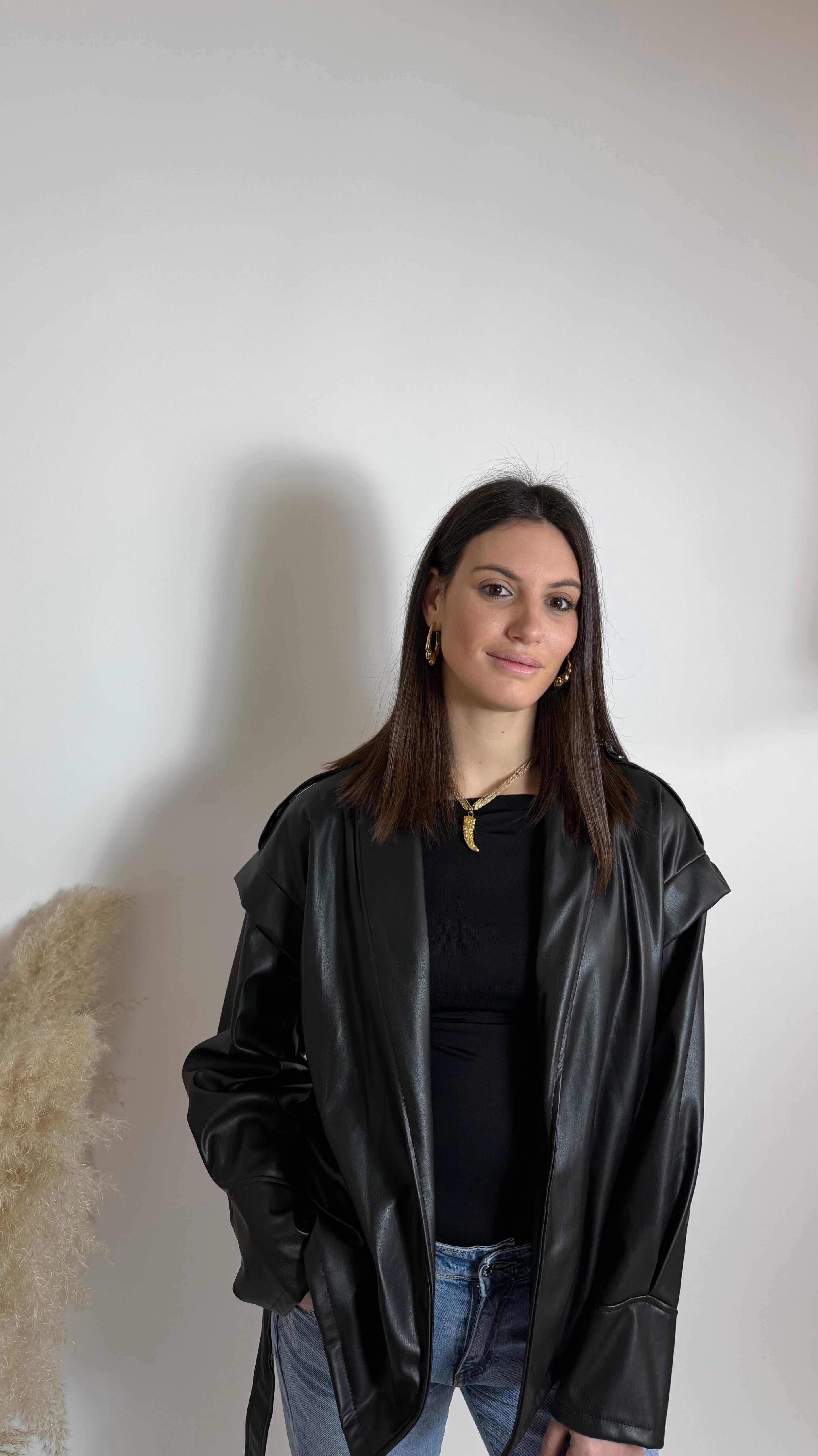 Mini Trench Strutturato Eco Nero