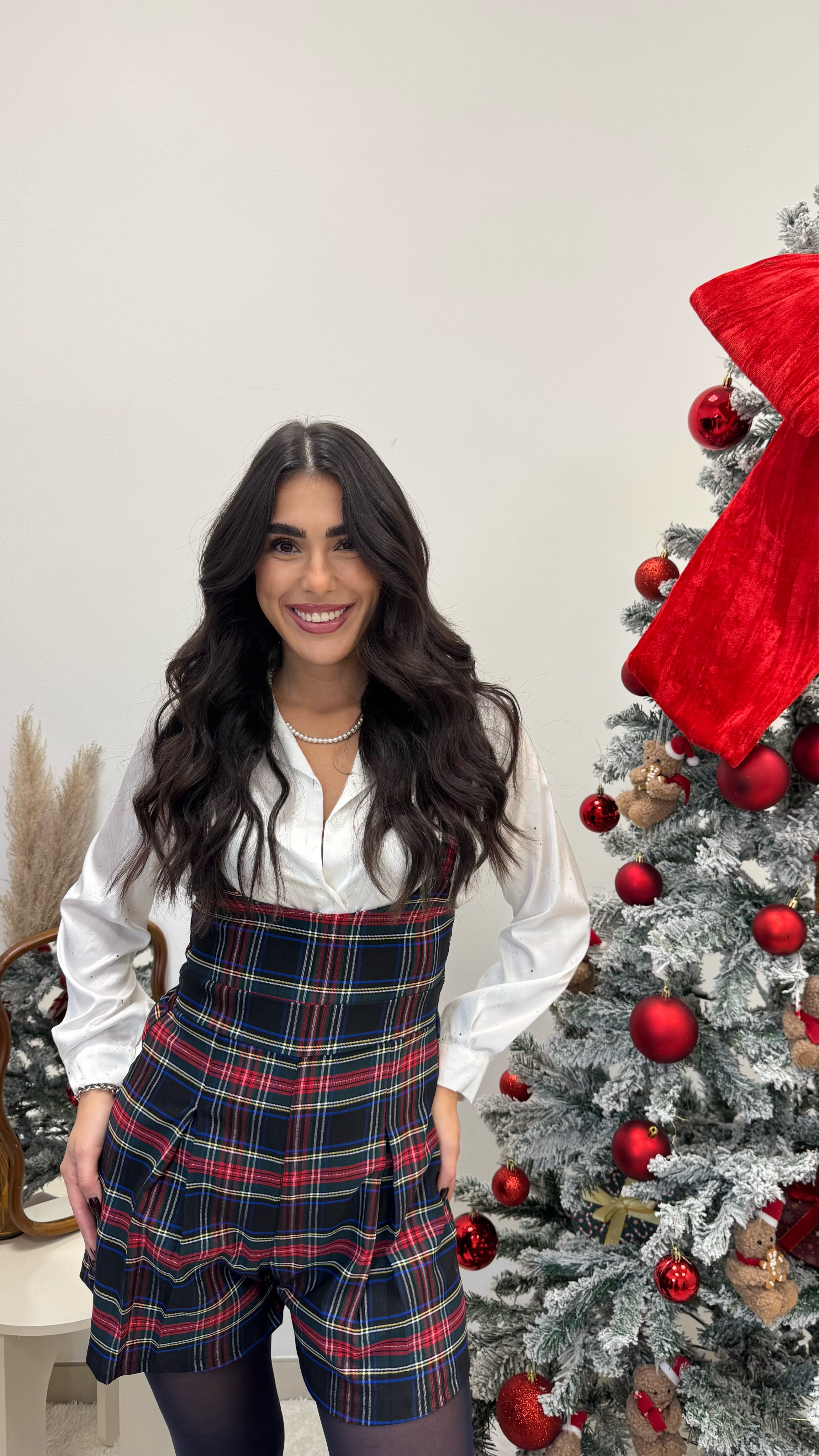 🎄 Mini Salopette Tartan Blu