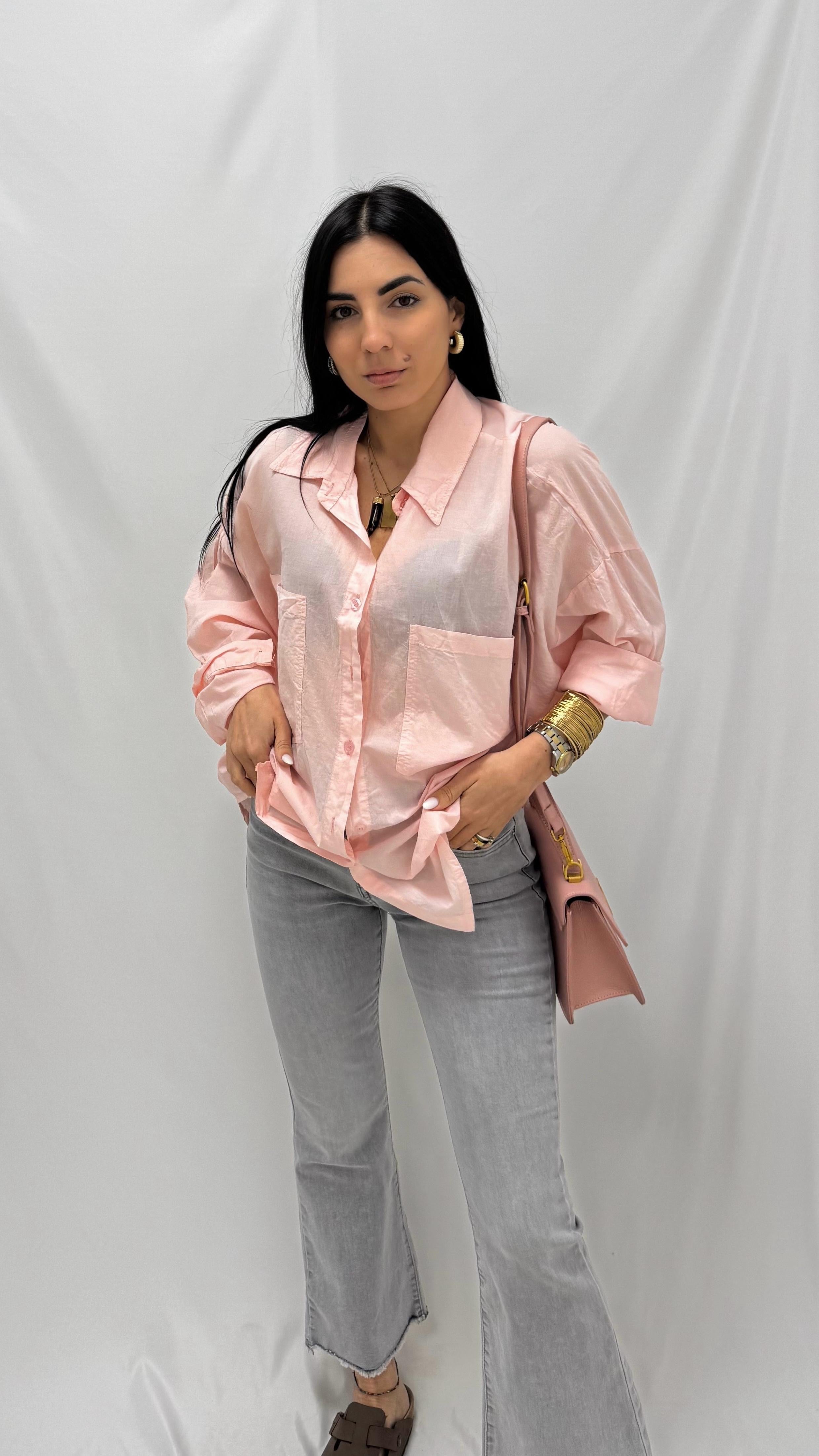 Camicia 100% cotone Rosa