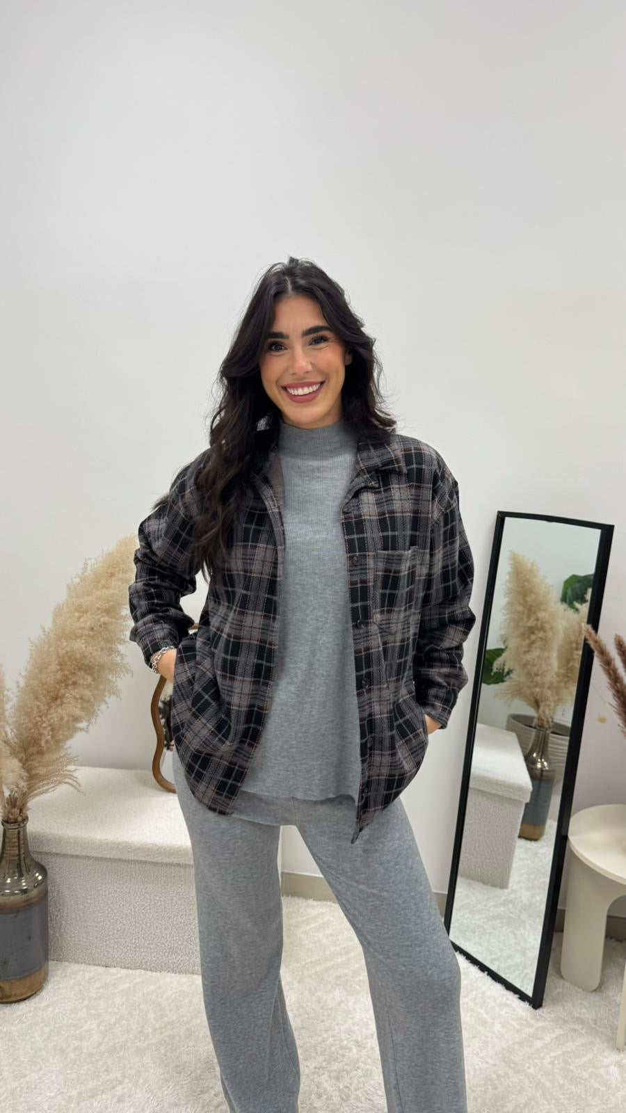 Camicia Quadri Graphite