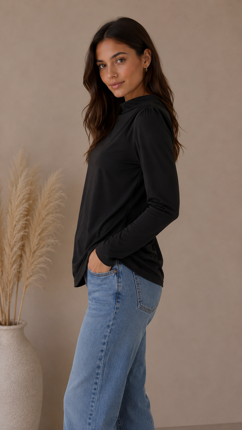 Maglia Soft Collo Drappeggiato