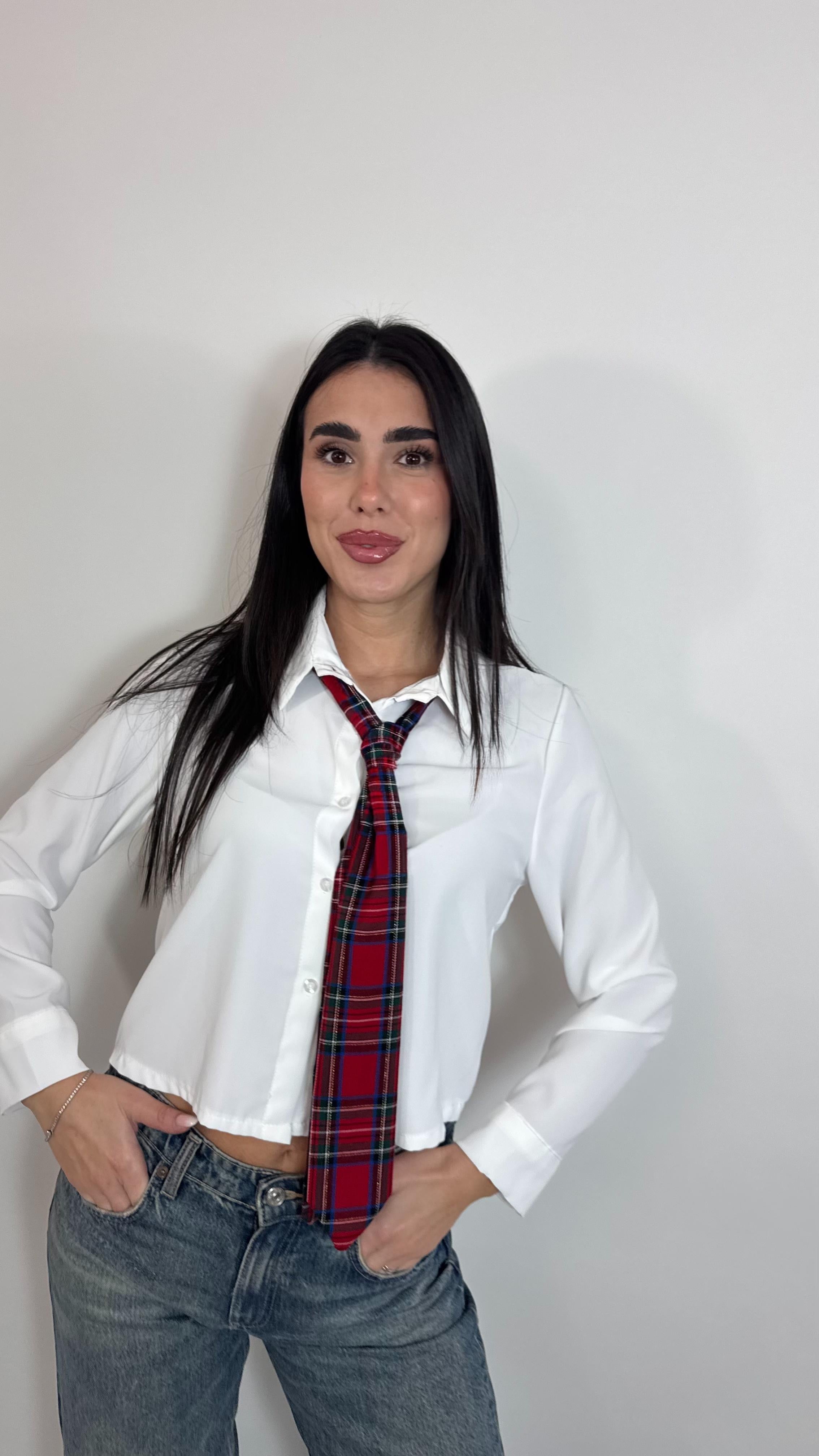 🎄Camicia Crop Tartan Mood