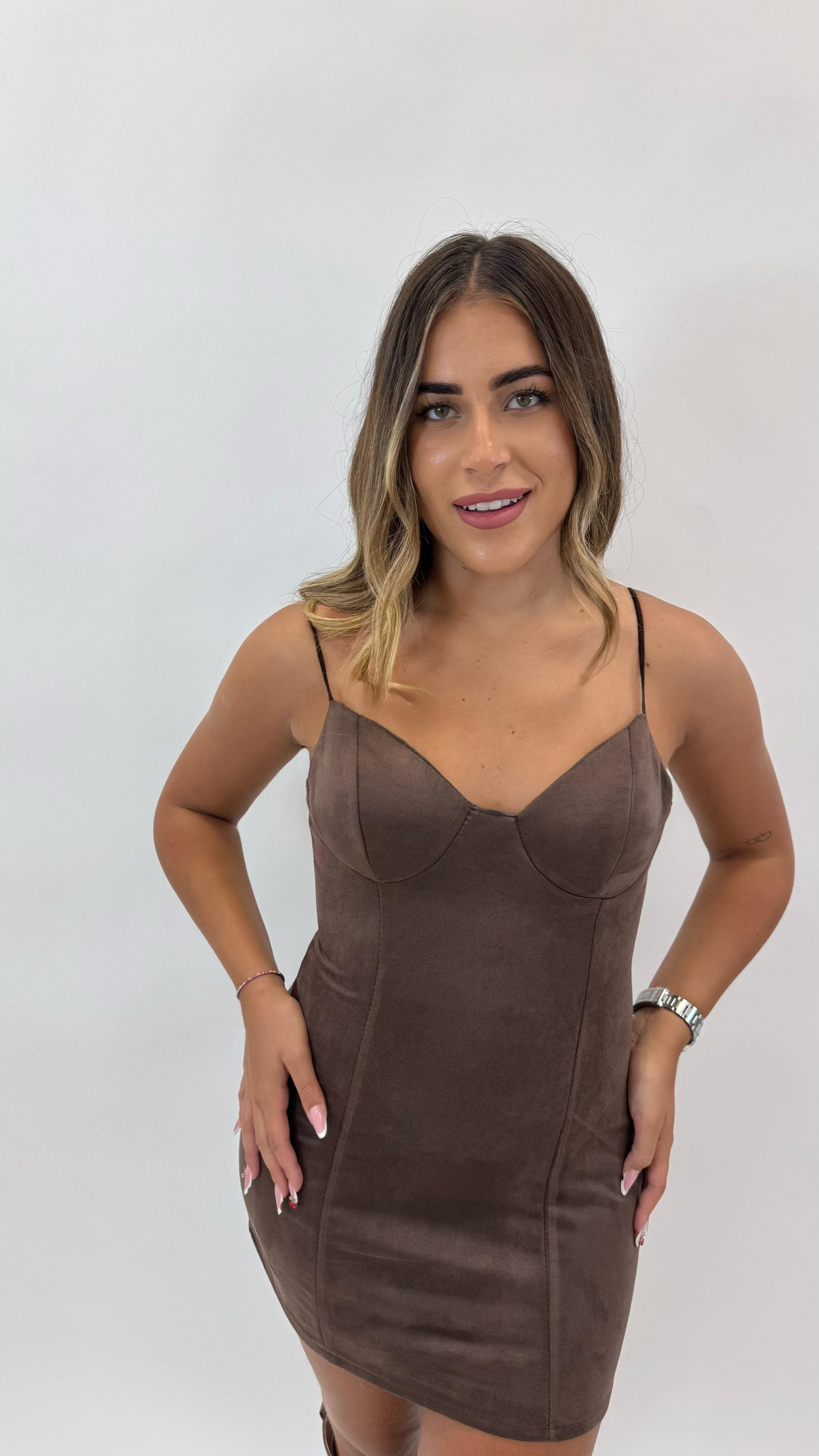 Minidress Suede Bretella