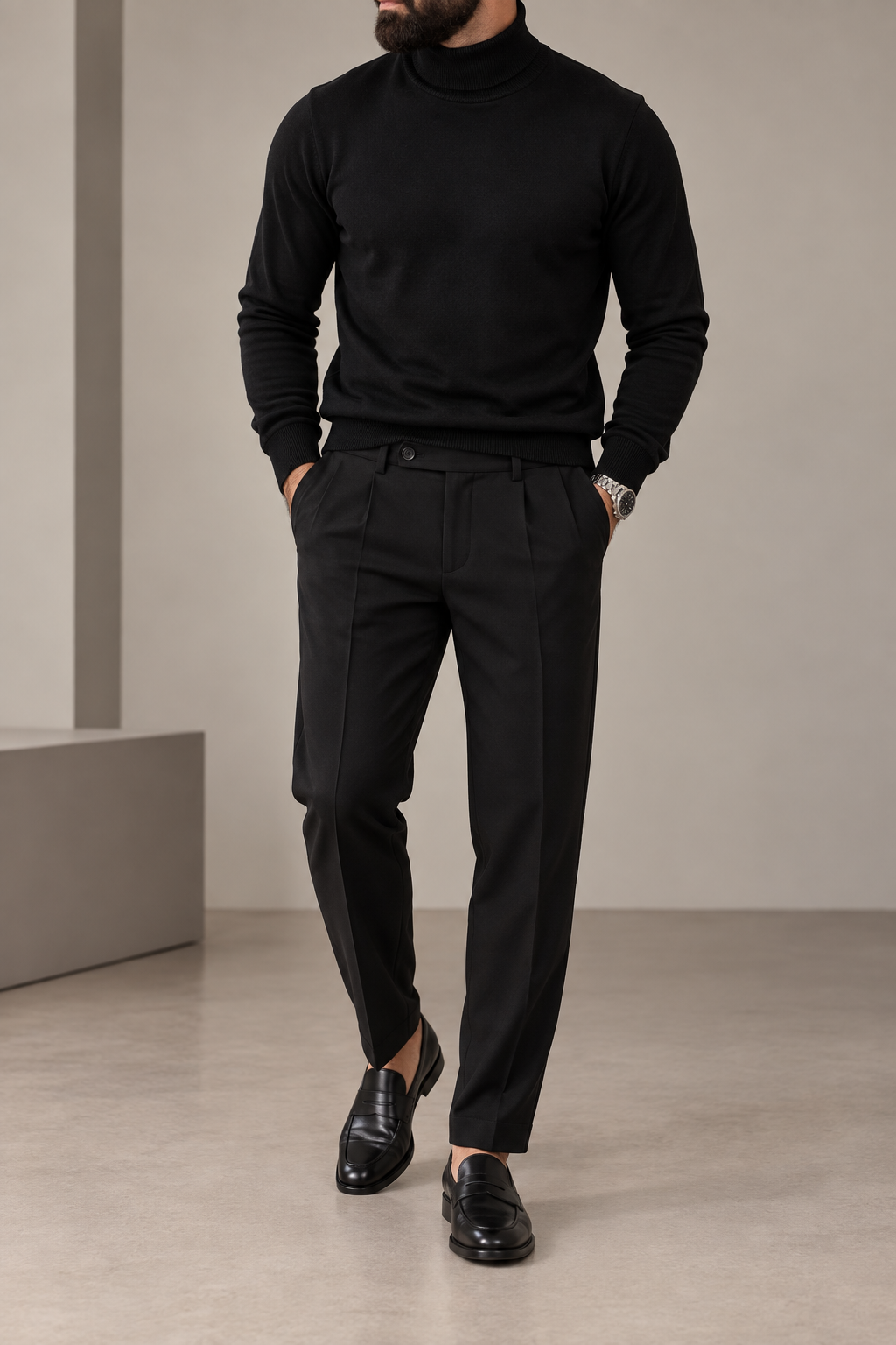 Pantalone Uomo Chino Essential Nero
