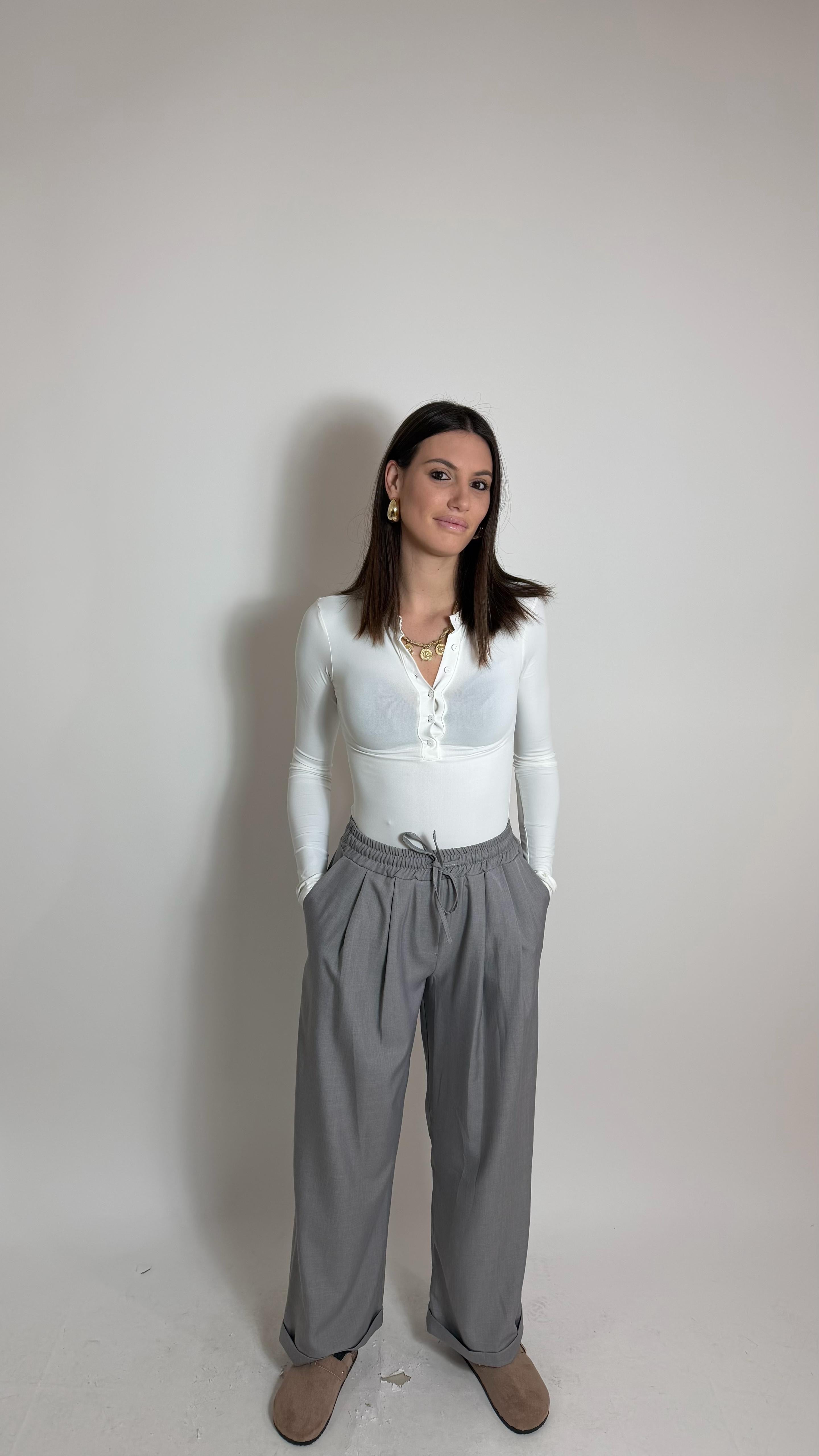 Panta Coulisse Strutturato Grigio