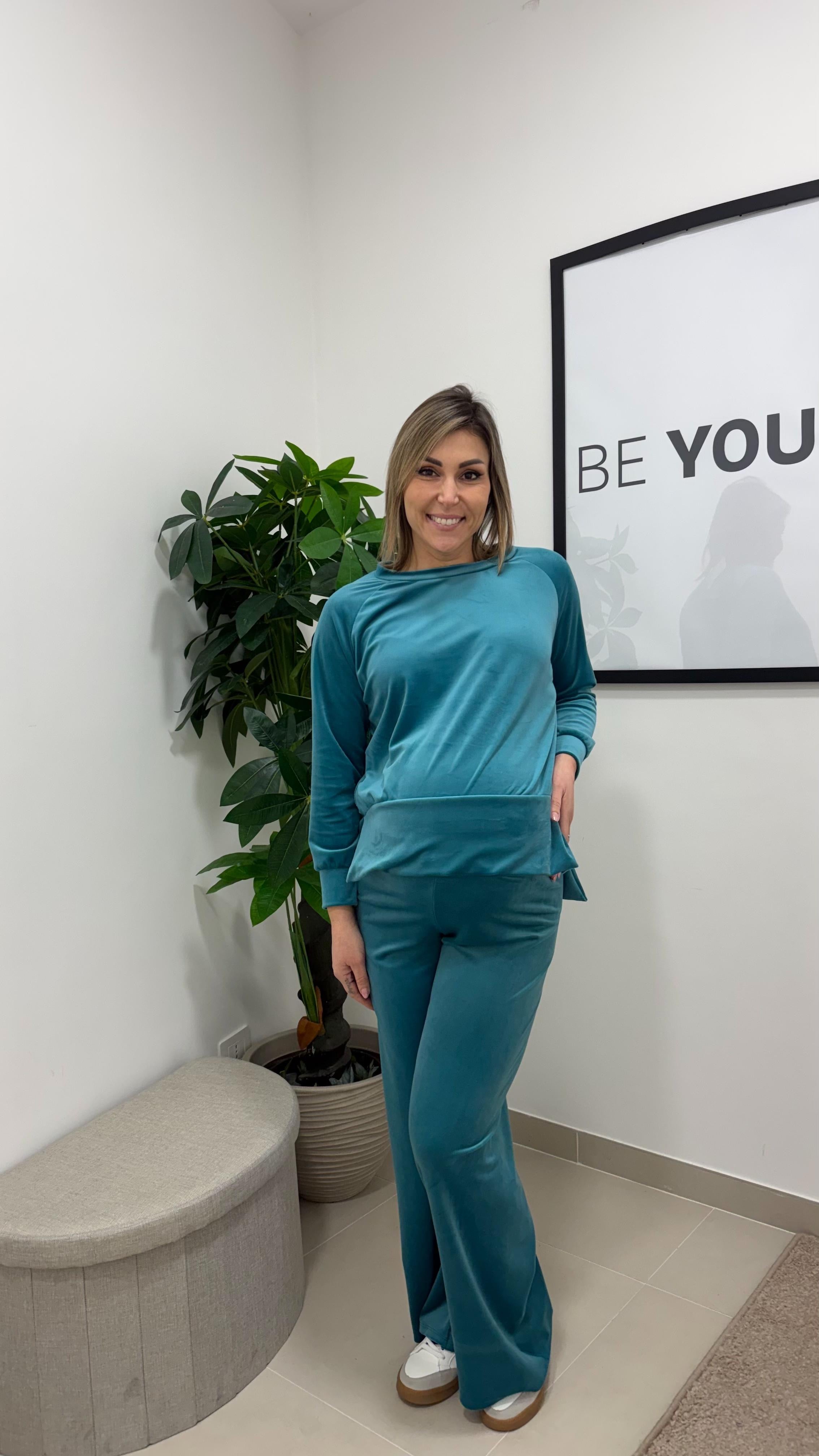 Tuta Flare Velvet Oceano