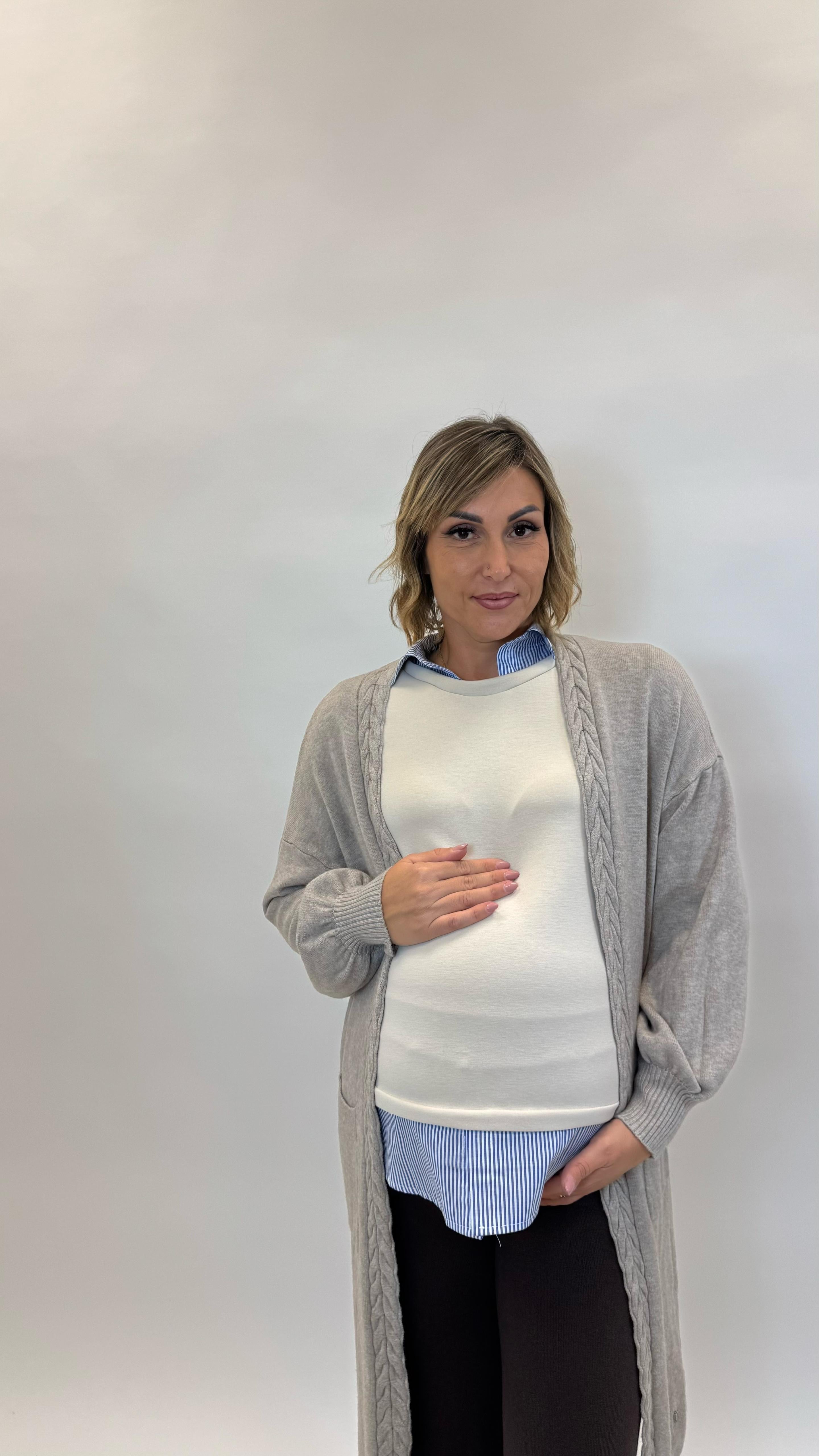 Cardigan Treccia Long Tortora