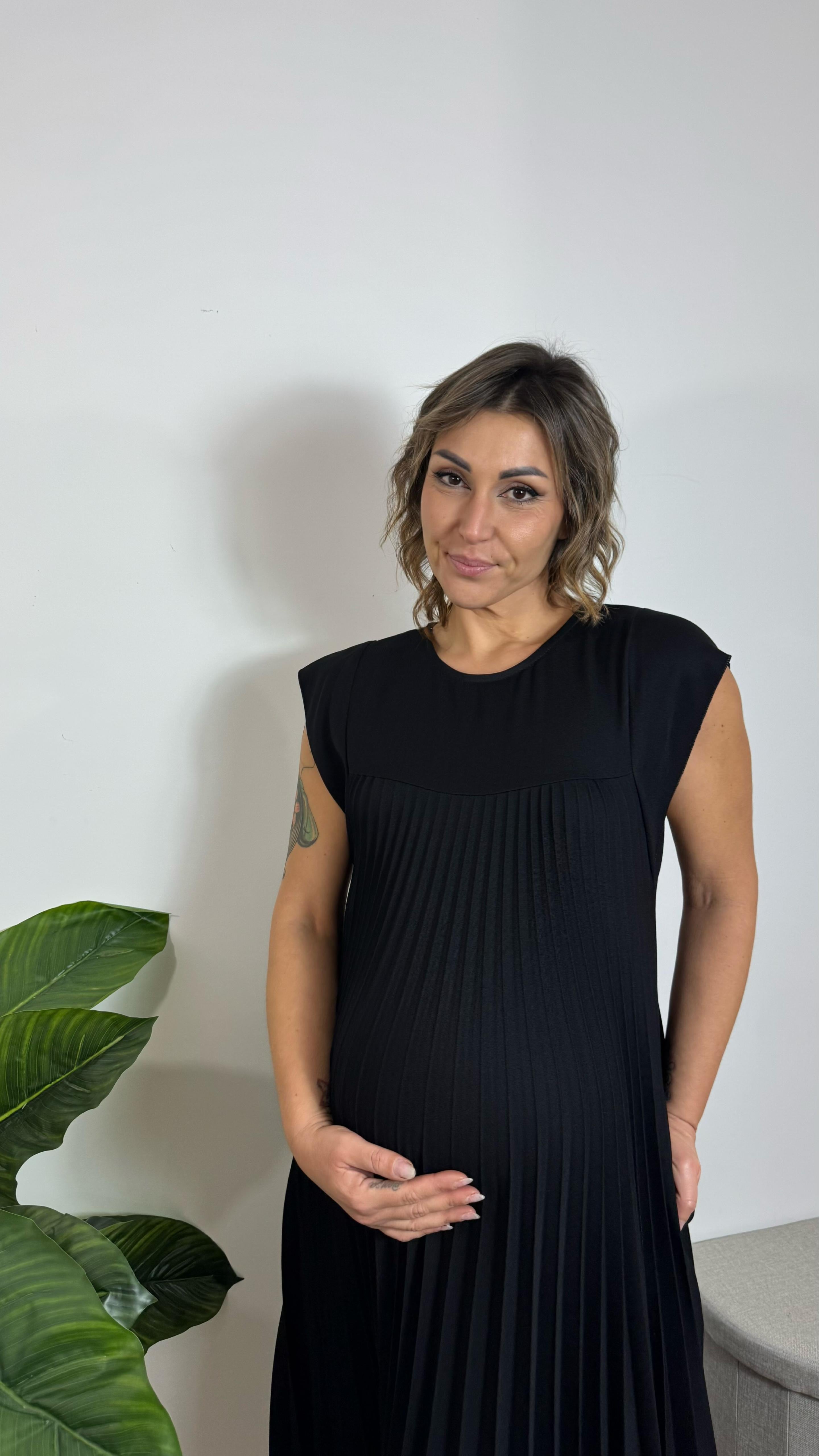 Abito Plissé Elegance Nero