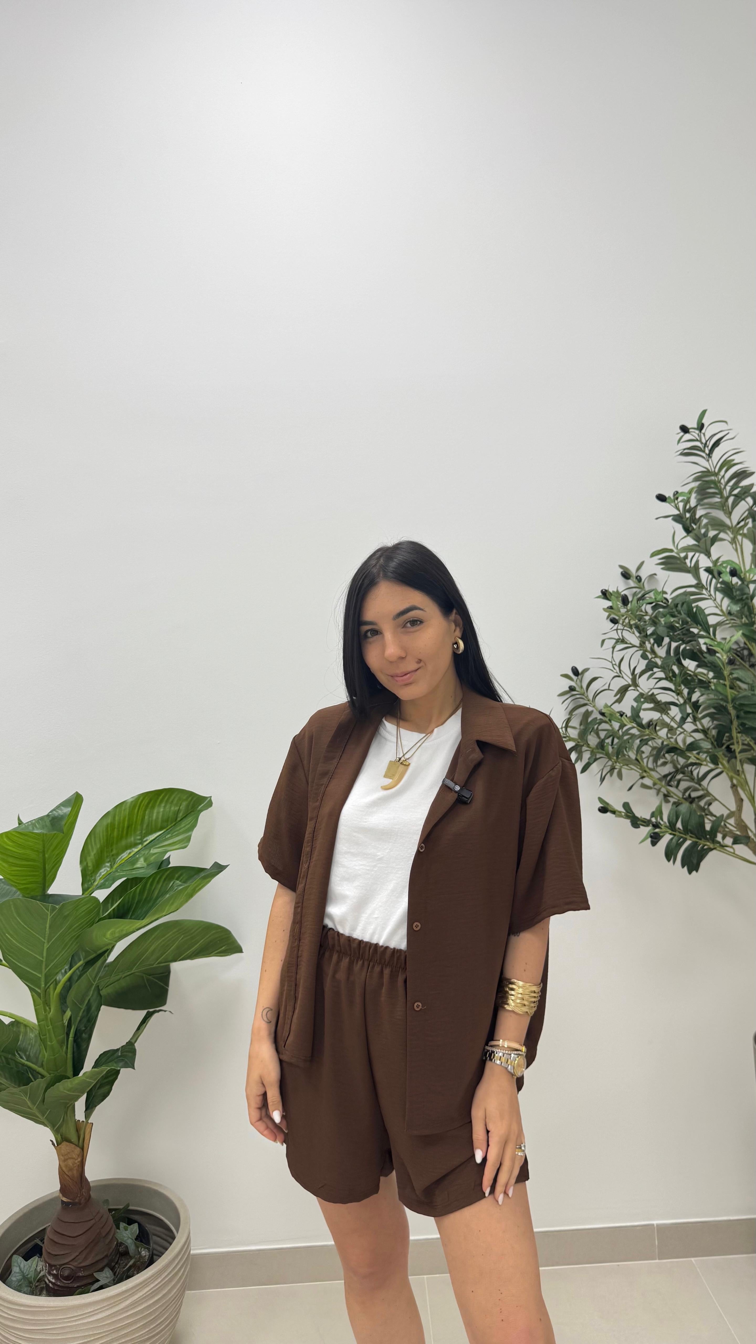 Set Utility Shorts e Camicia Choco
